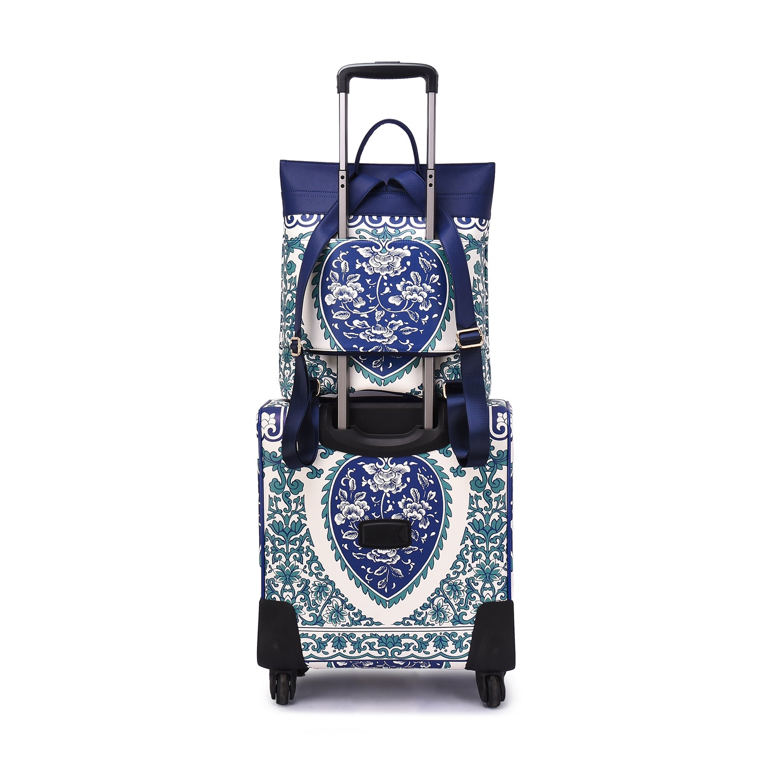 Porcelain Print Backpack With Trolley Sleeve - Mellow World