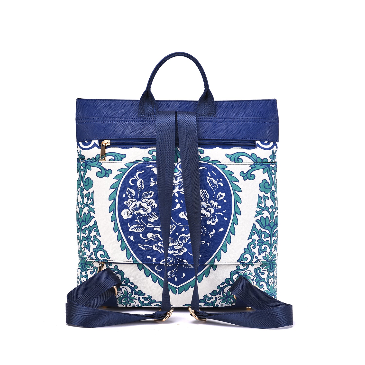 Porcelain Print Backpack With Trolley Sleeve - Mellow World