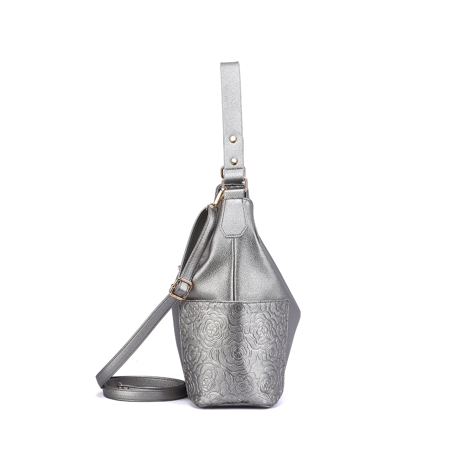 Ryder Hobo Bag with Floral Embossed Pockets