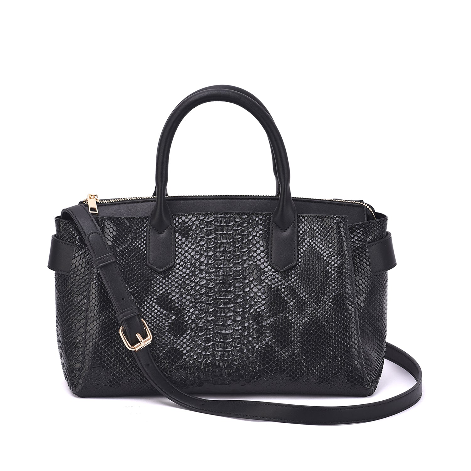 Maddie Snakeskin Embossed Satchel - Mellow World