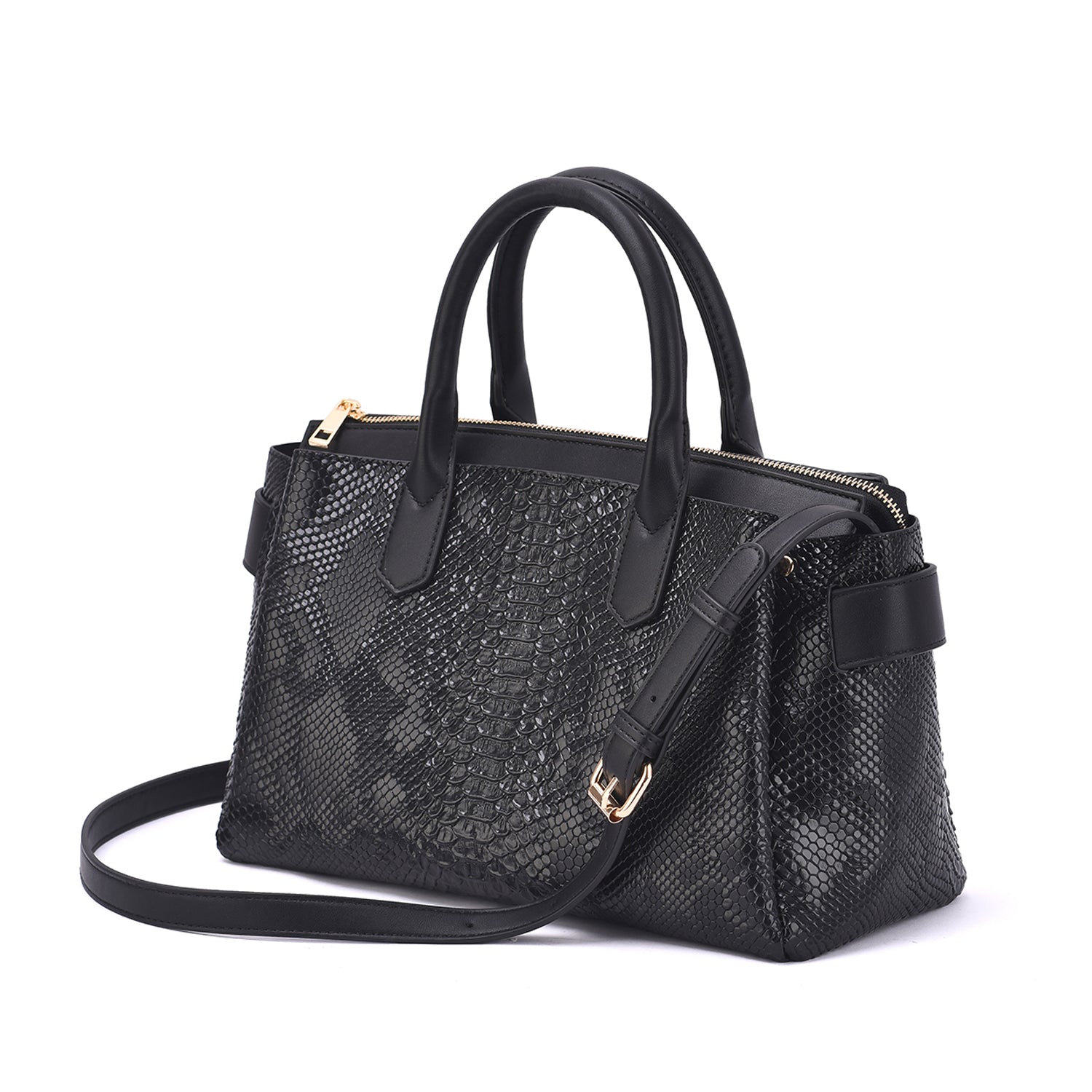 Maddie Snakeskin Embossed Satchel - Mellow World