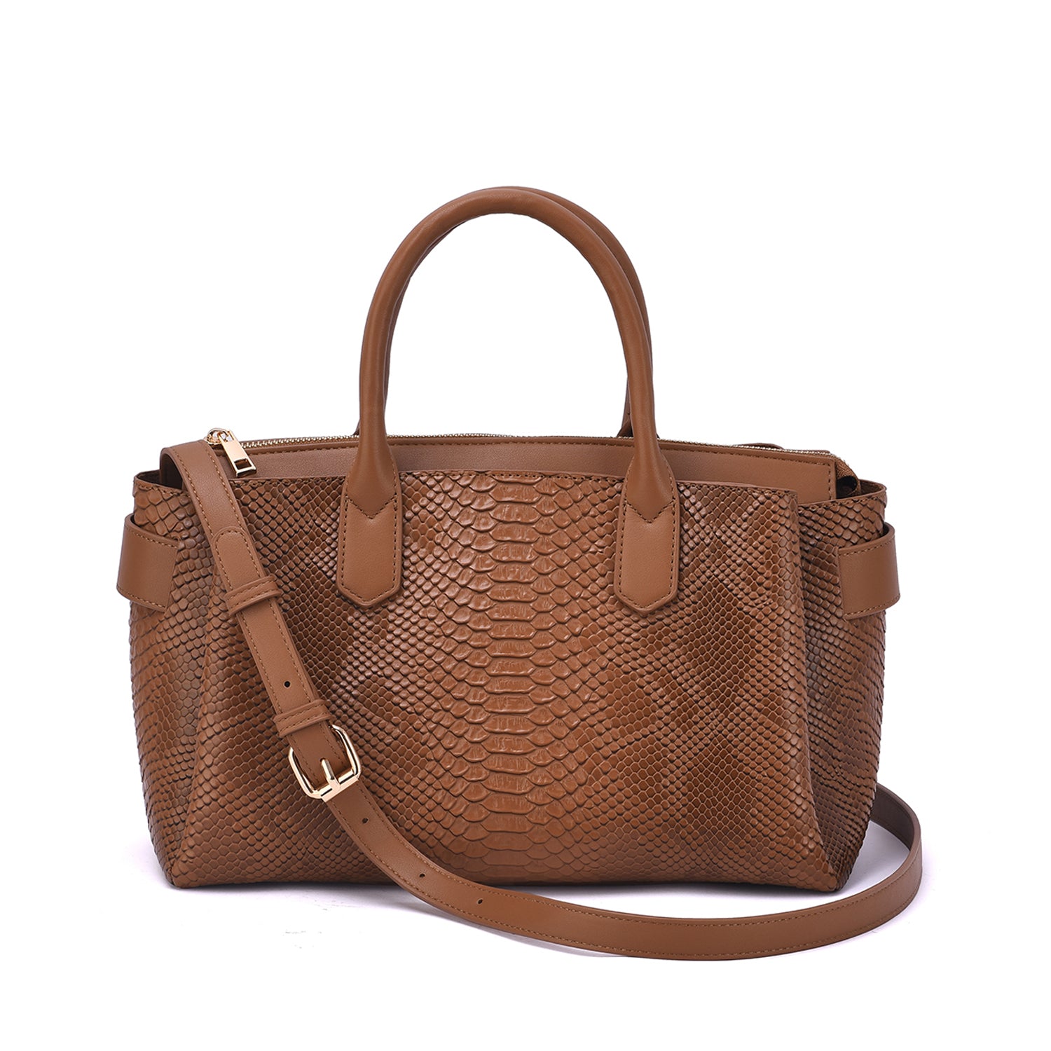 Maddie Snakeskin Embossed Satchel - Mellow World