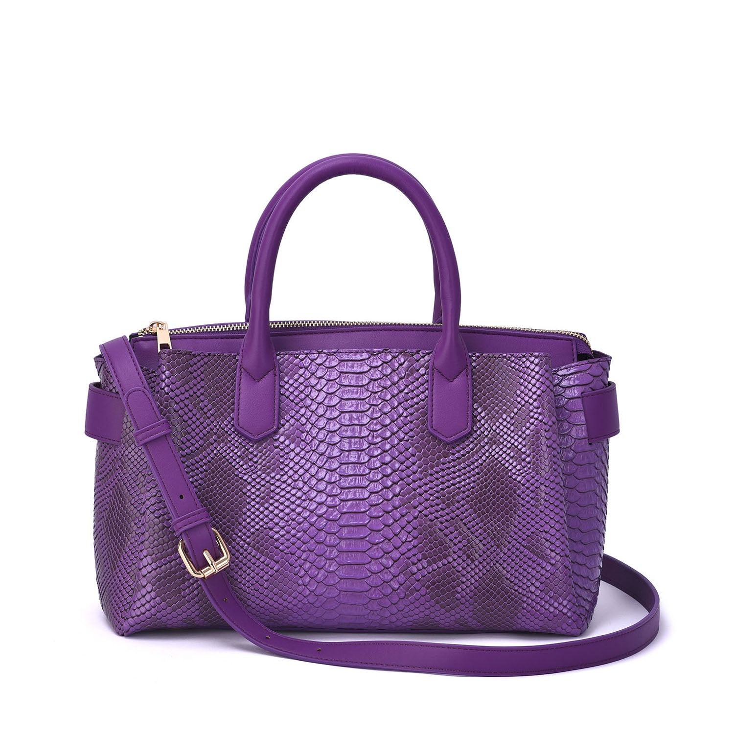 Maddie Snakeskin Embossed Satchel - Mellow World