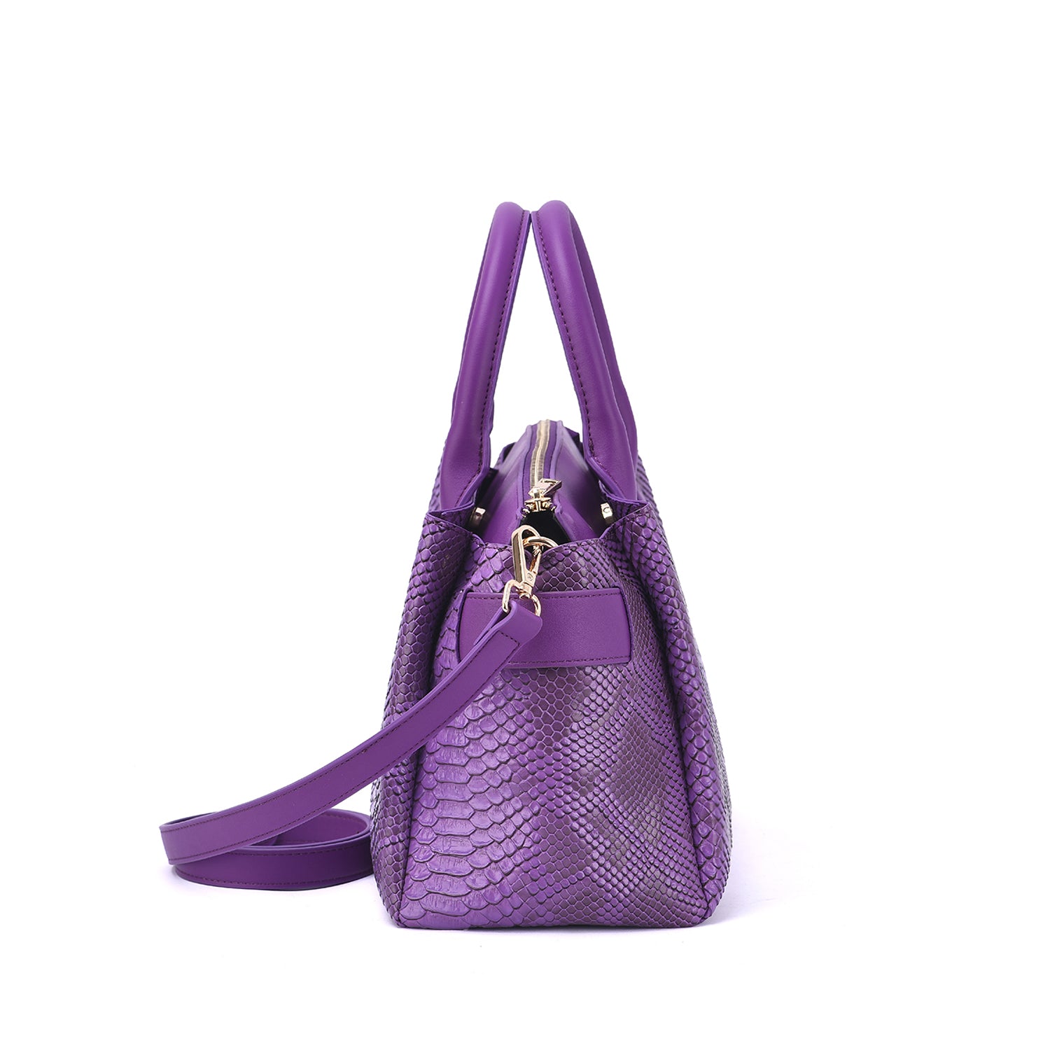 Maddie Snakeskin Embossed Satchel - Mellow World