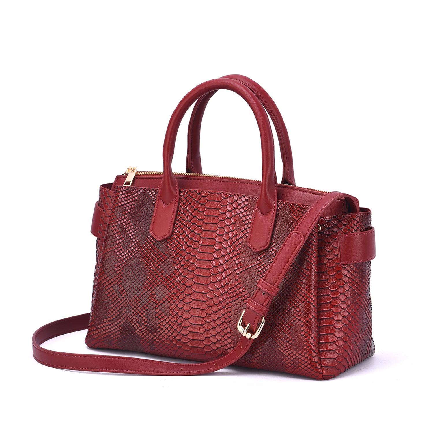 Maddie Snakeskin Embossed Satchel - Mellow World