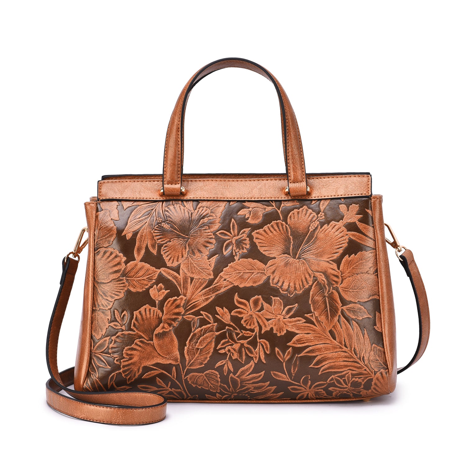 Salome Embossed Floral Satchel