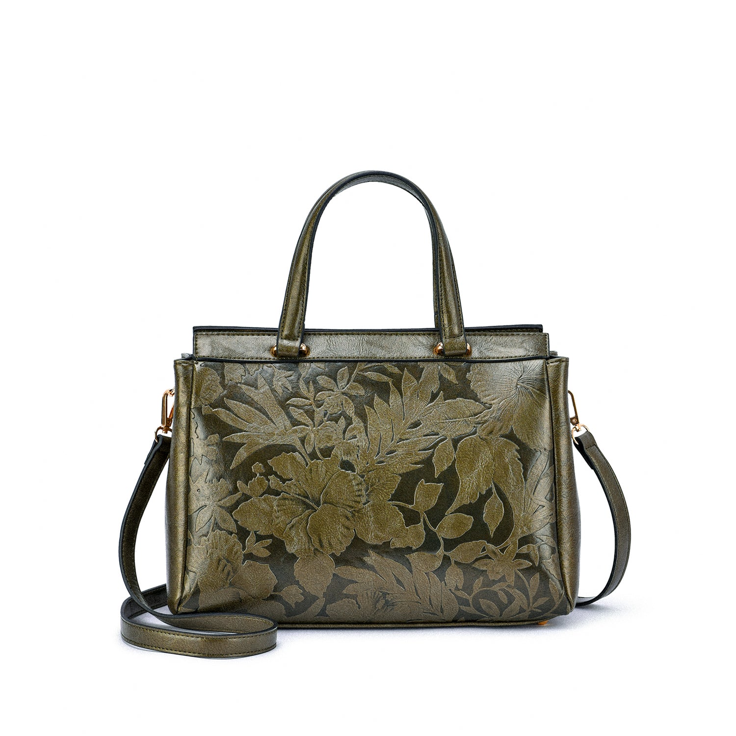 Salome Embossed Floral Satchel - Mellow World
