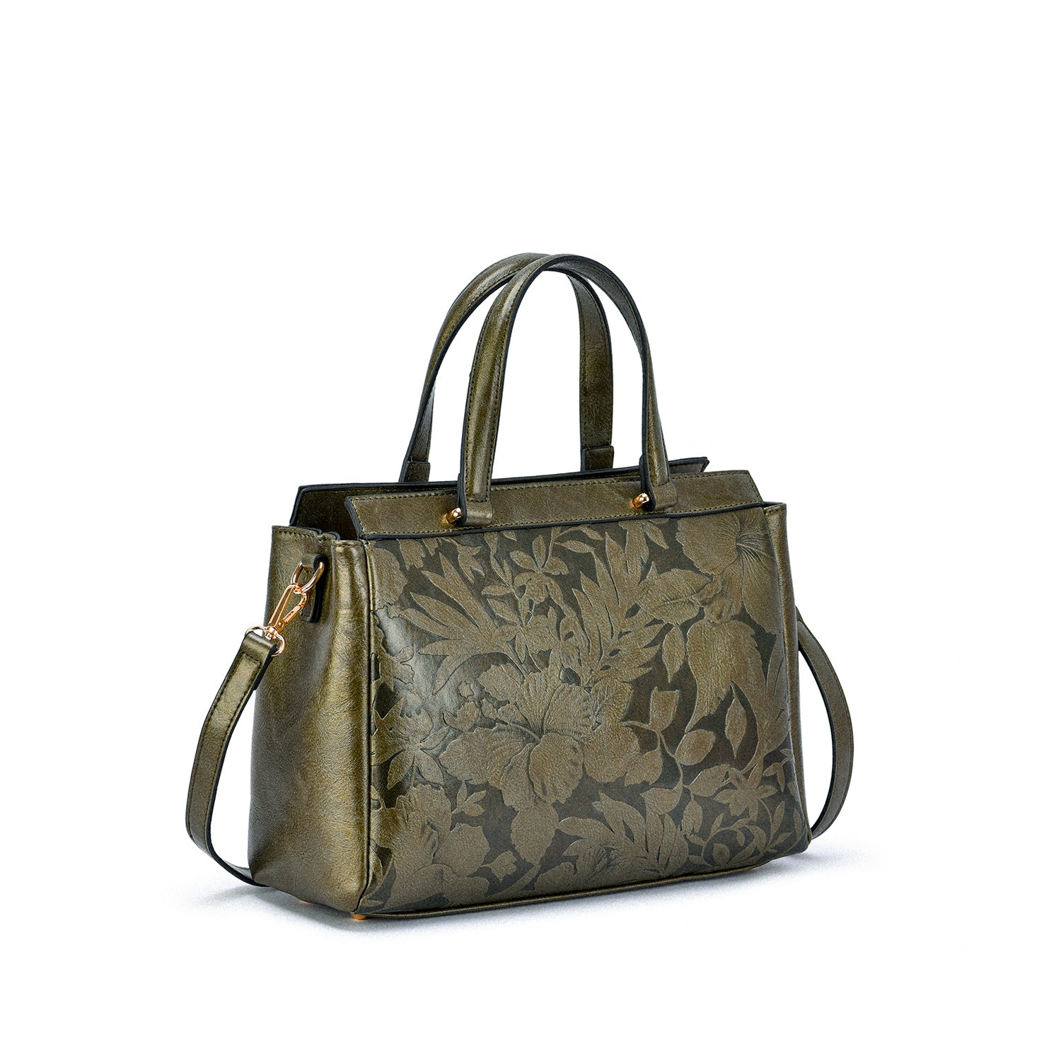 Salome Embossed Floral Satchel - Mellow World