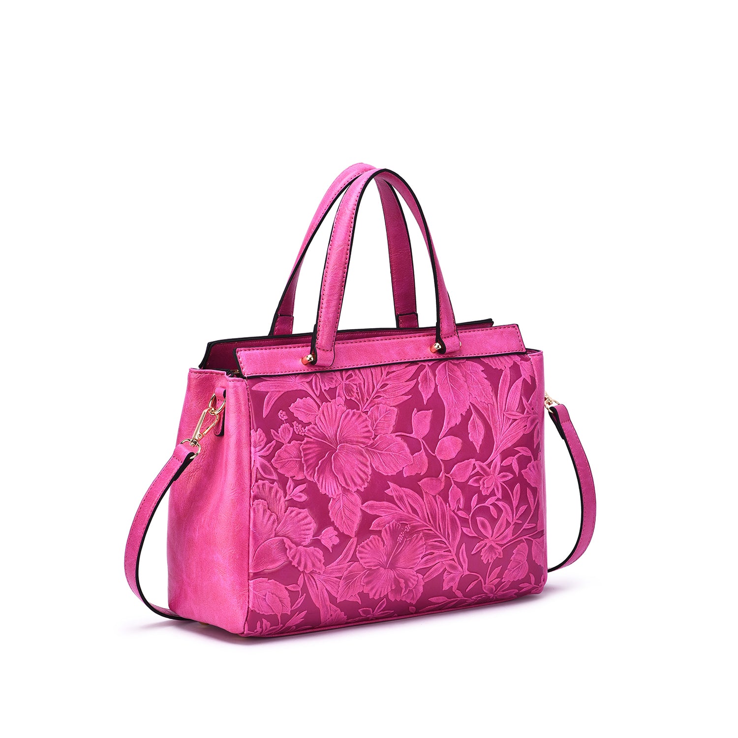 Salome Embossed Floral Satchel - Mellow World