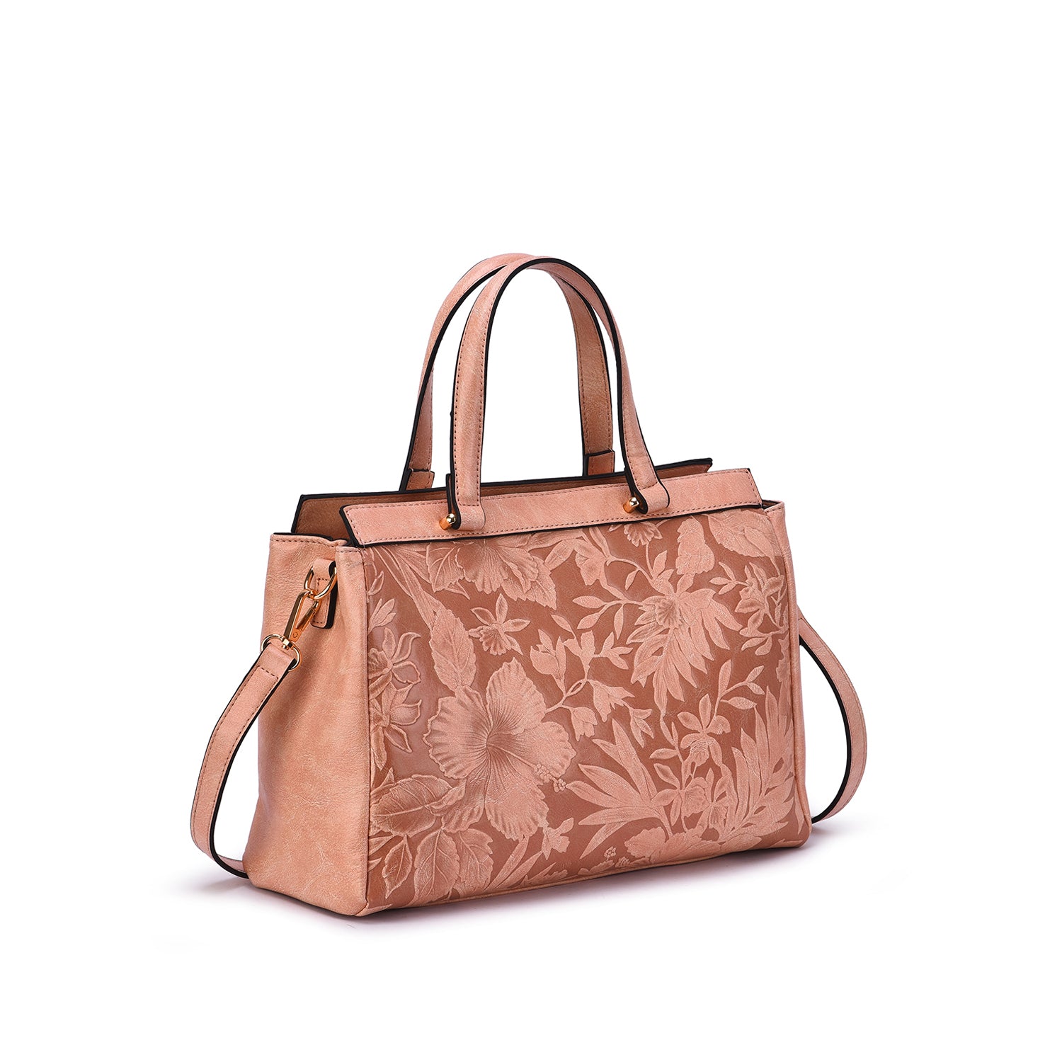 Salome Embossed Floral Satchel - Mellow World