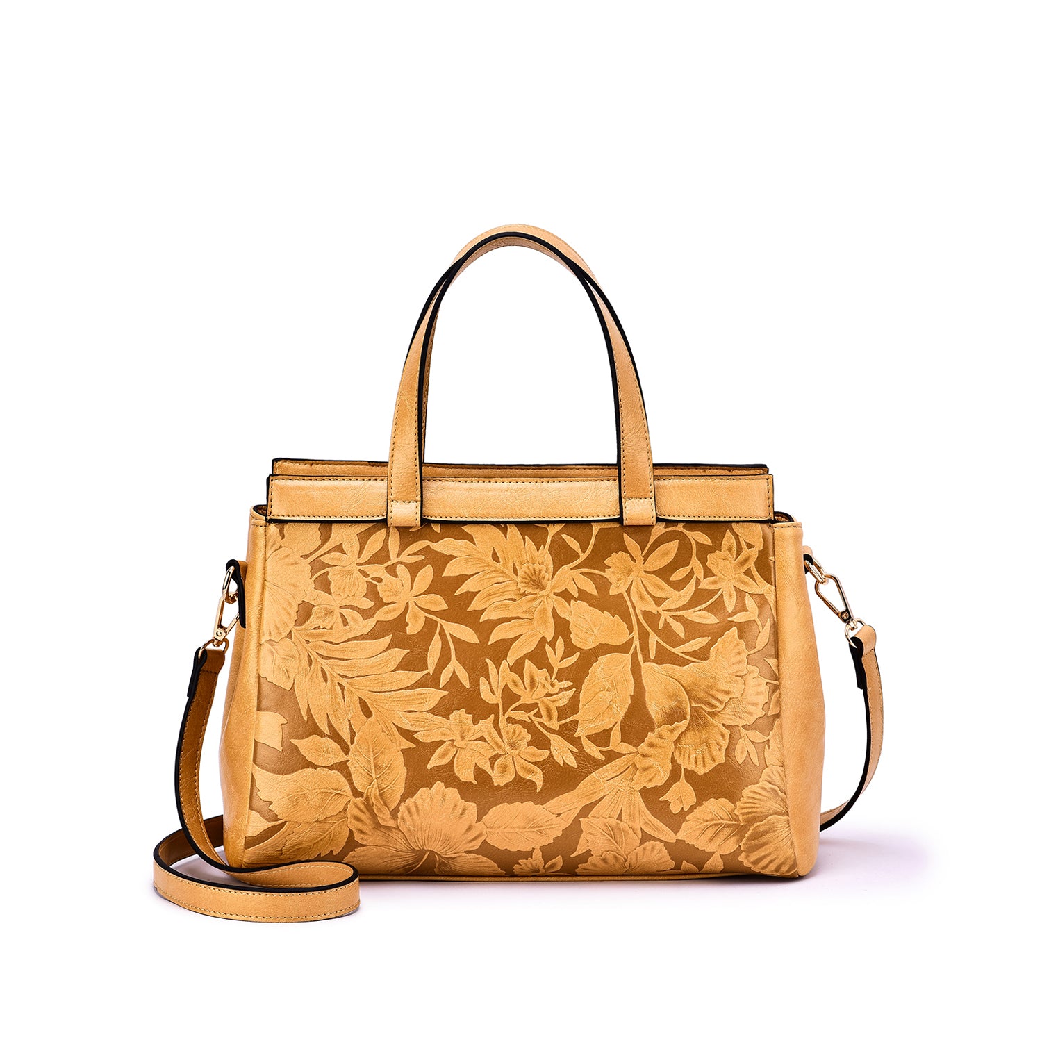 Salome Embossed Floral Satchel - Mellow World