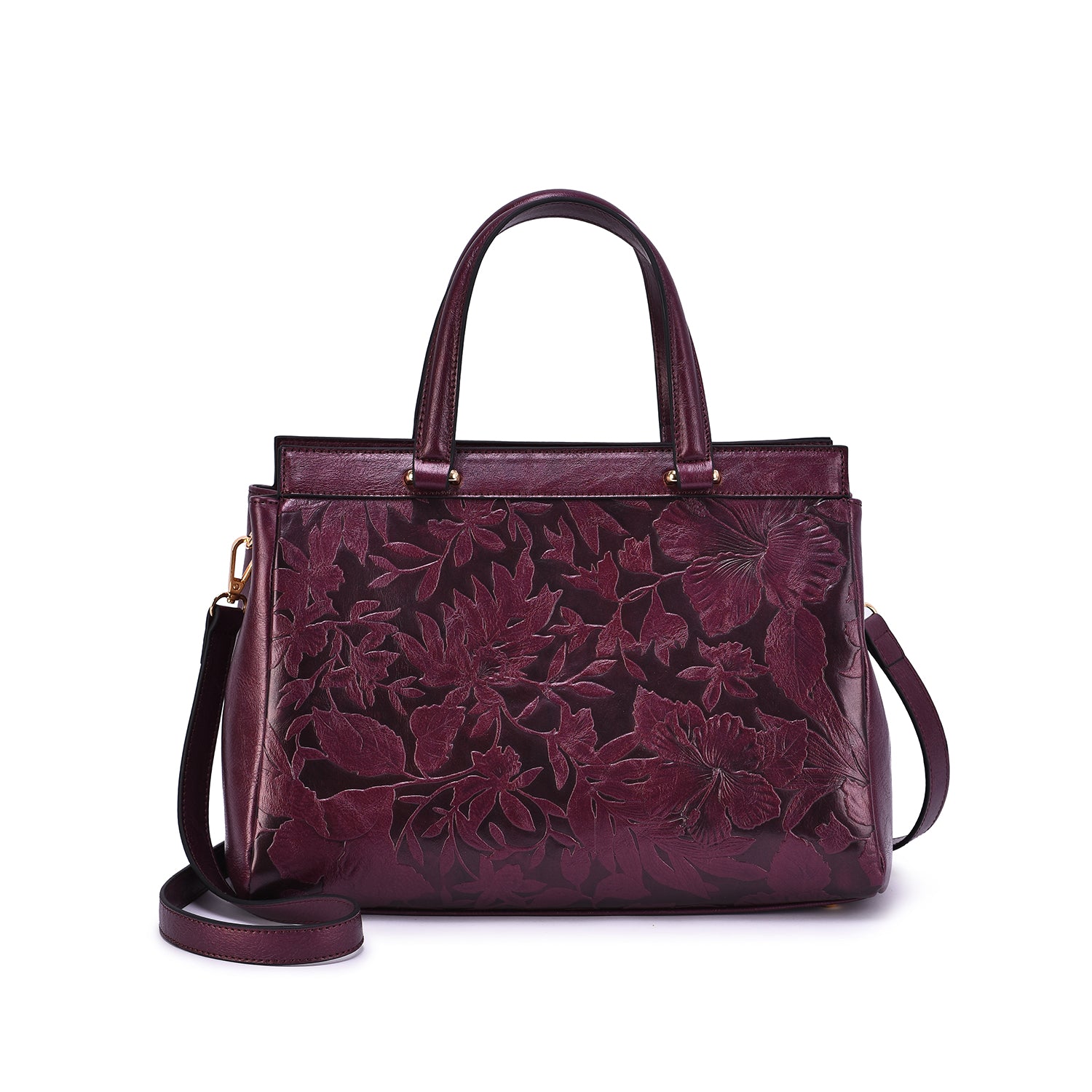 Salome Embossed Floral Satchel - Mellow World