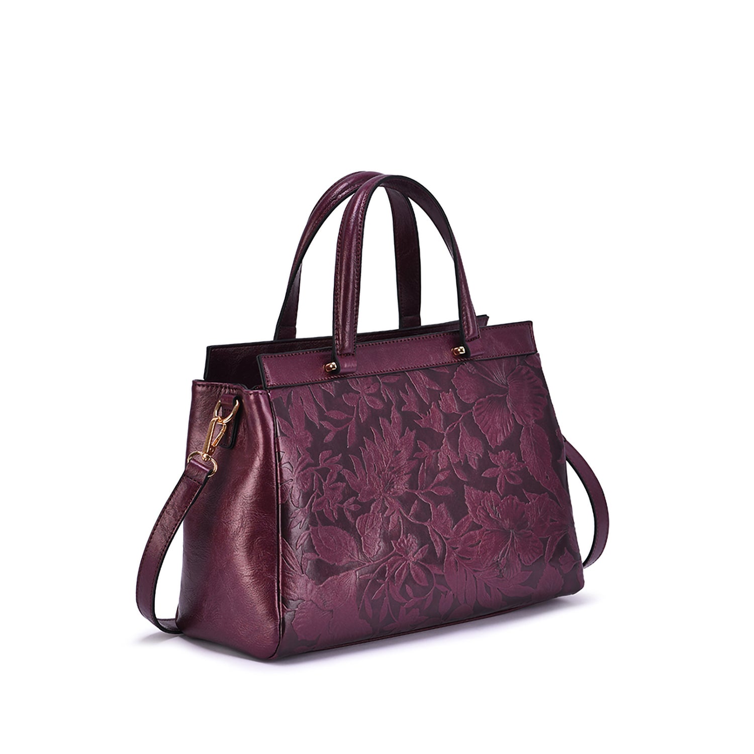Salome Embossed Floral Satchel - Mellow World