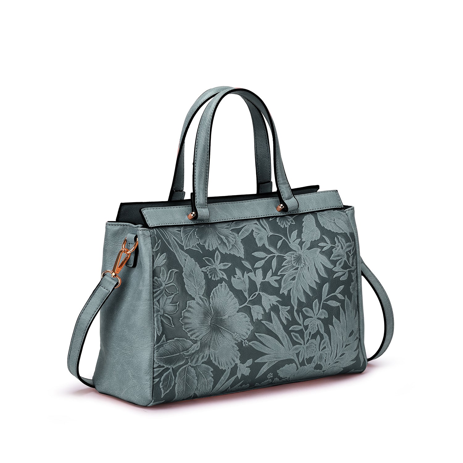 Salome Embossed Floral Satchel - Mellow World