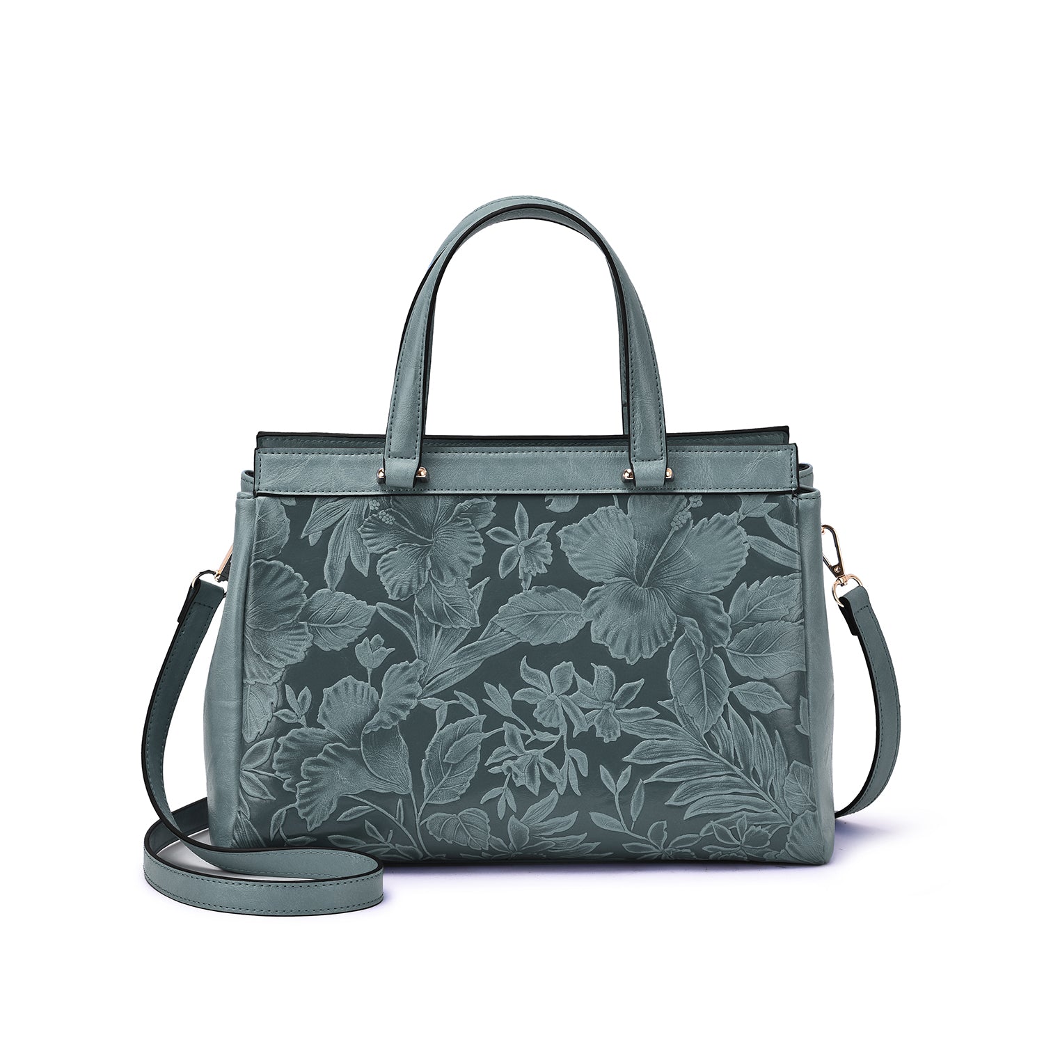 Salome Embossed Floral Satchel - Mellow World