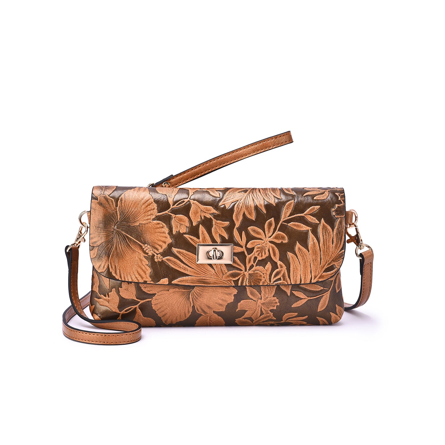 Sarita Embossed Floral Crossbody - Mellow World