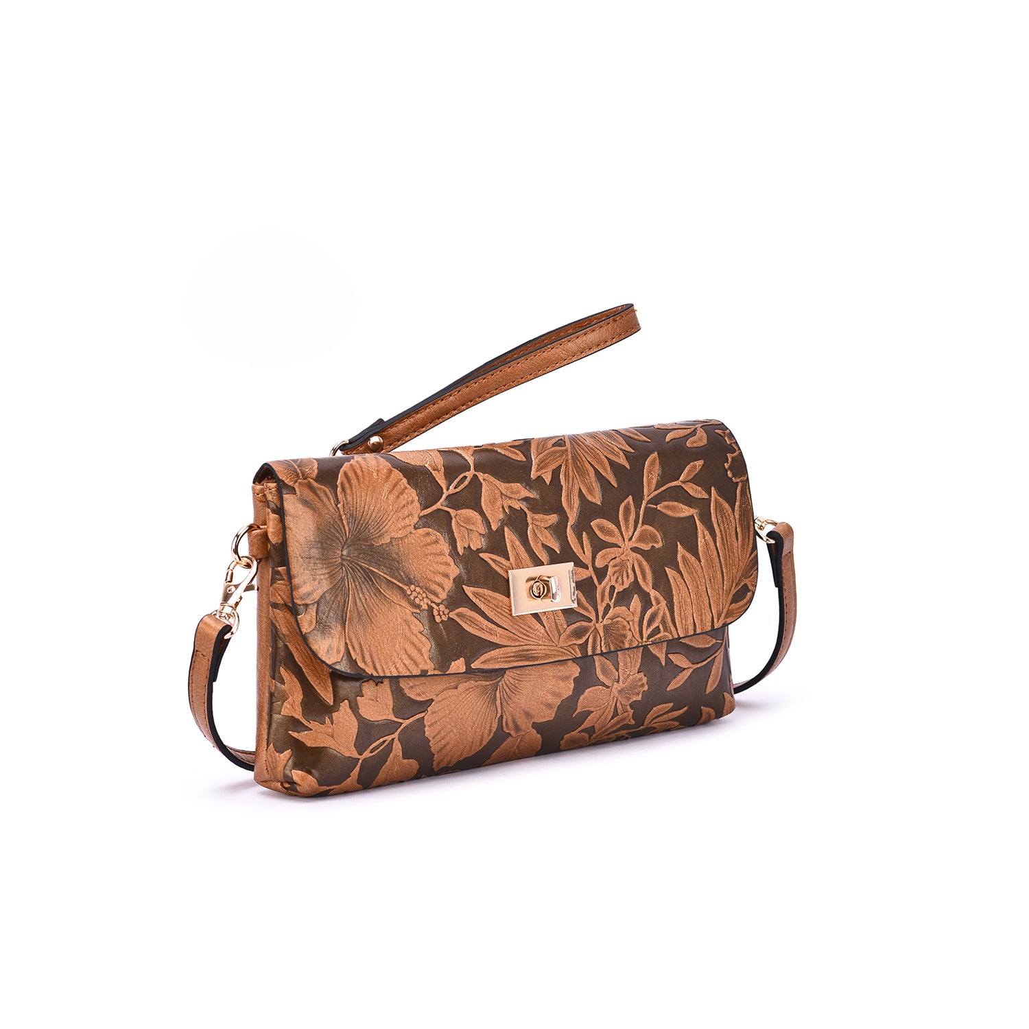 Sarita Embossed Floral Crossbody - Mellow World