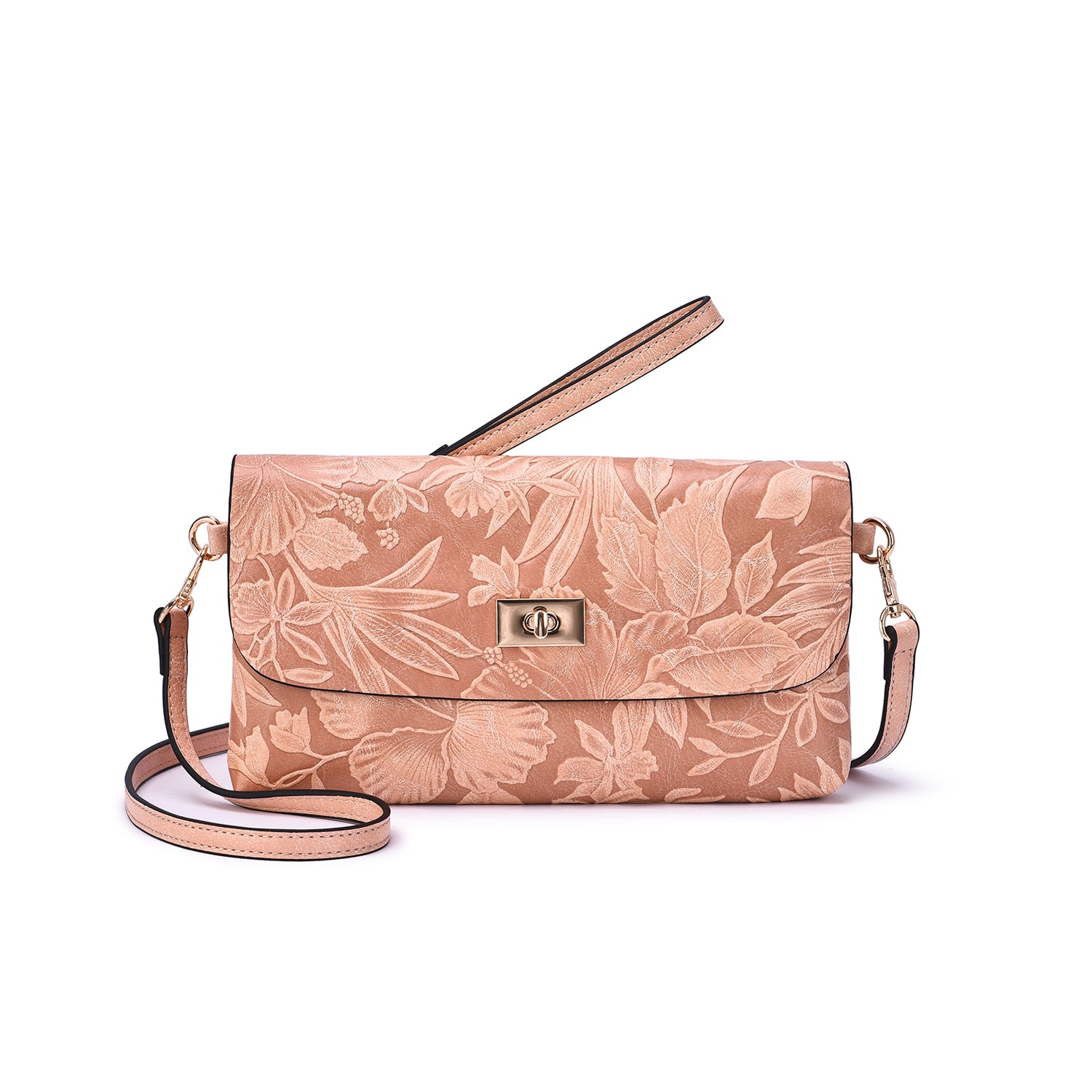 Sarita Embossed Floral Crossbody - Mellow World