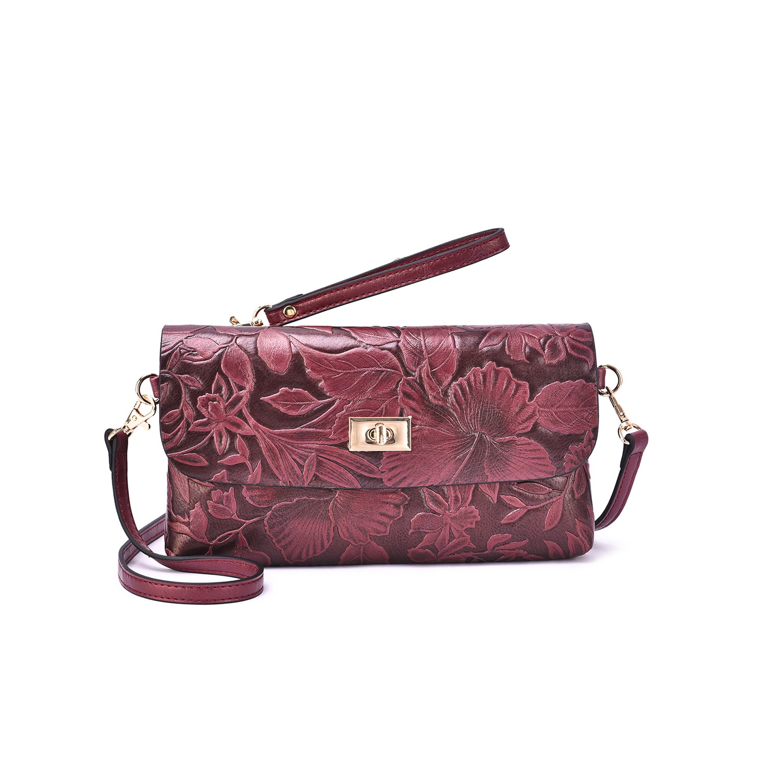 Sarita Embossed Floral Crossbody - Mellow World