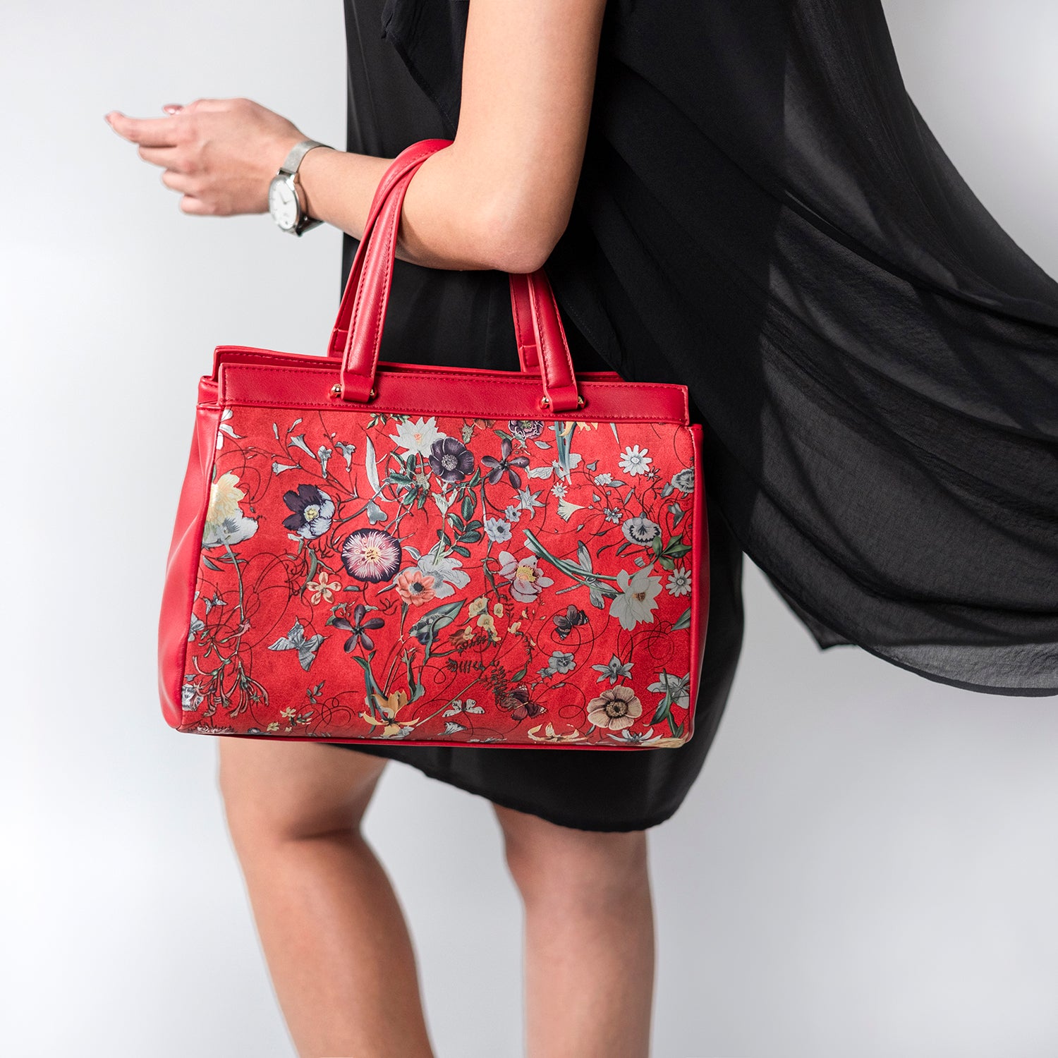 Stellan Floral Print Satchel