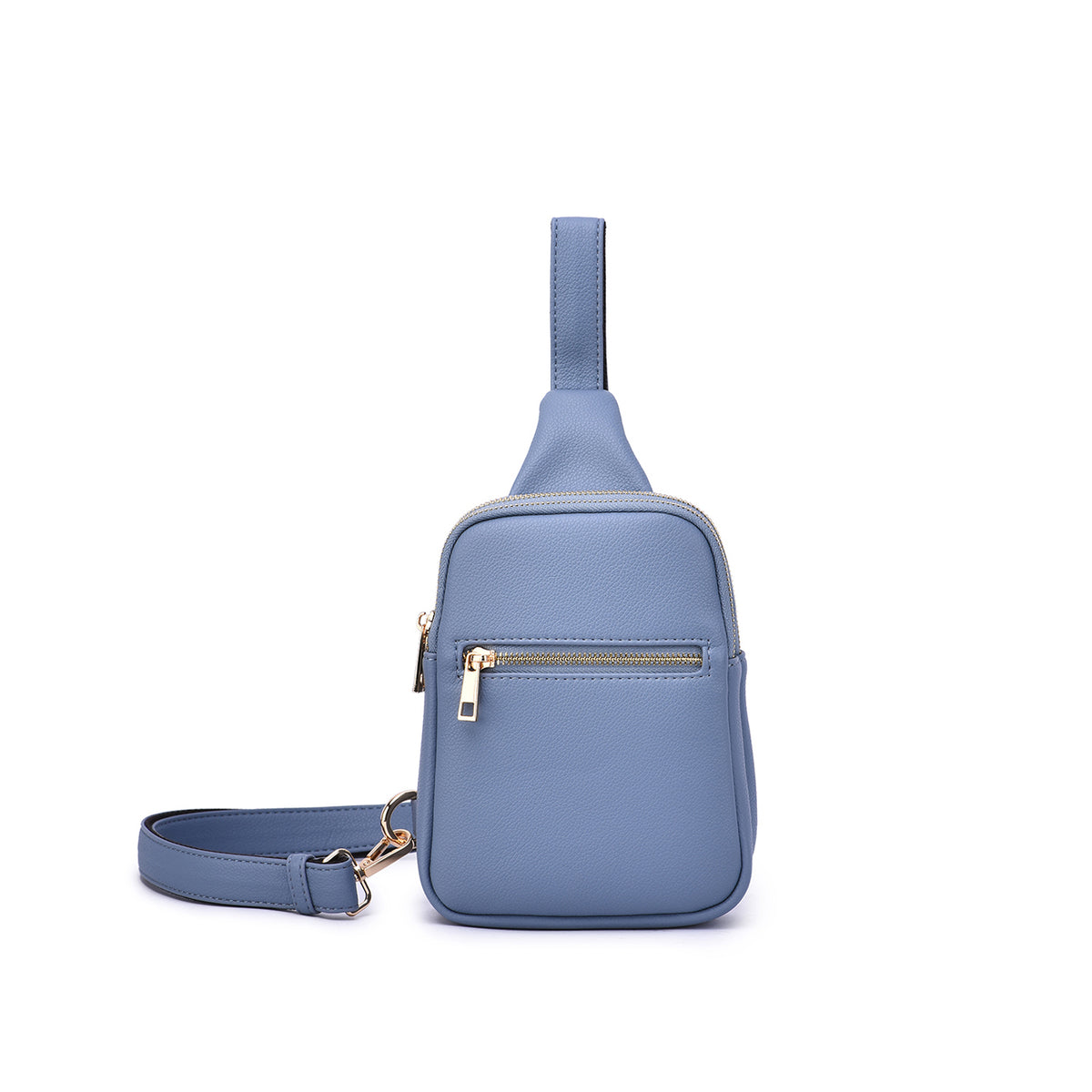 Women Blue Imported Faux Leather Unique Sling Cross Body Backpack Viadha Small Crossbody Sling Bag for Women and Men, 11.81x6  main image 2