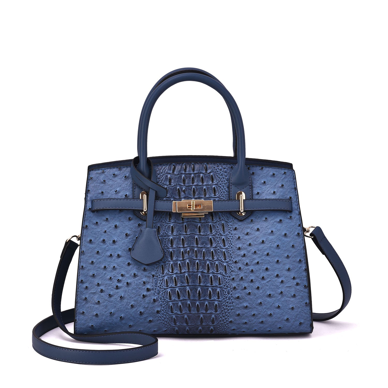 Virginia Ostrich Embossed Satchel