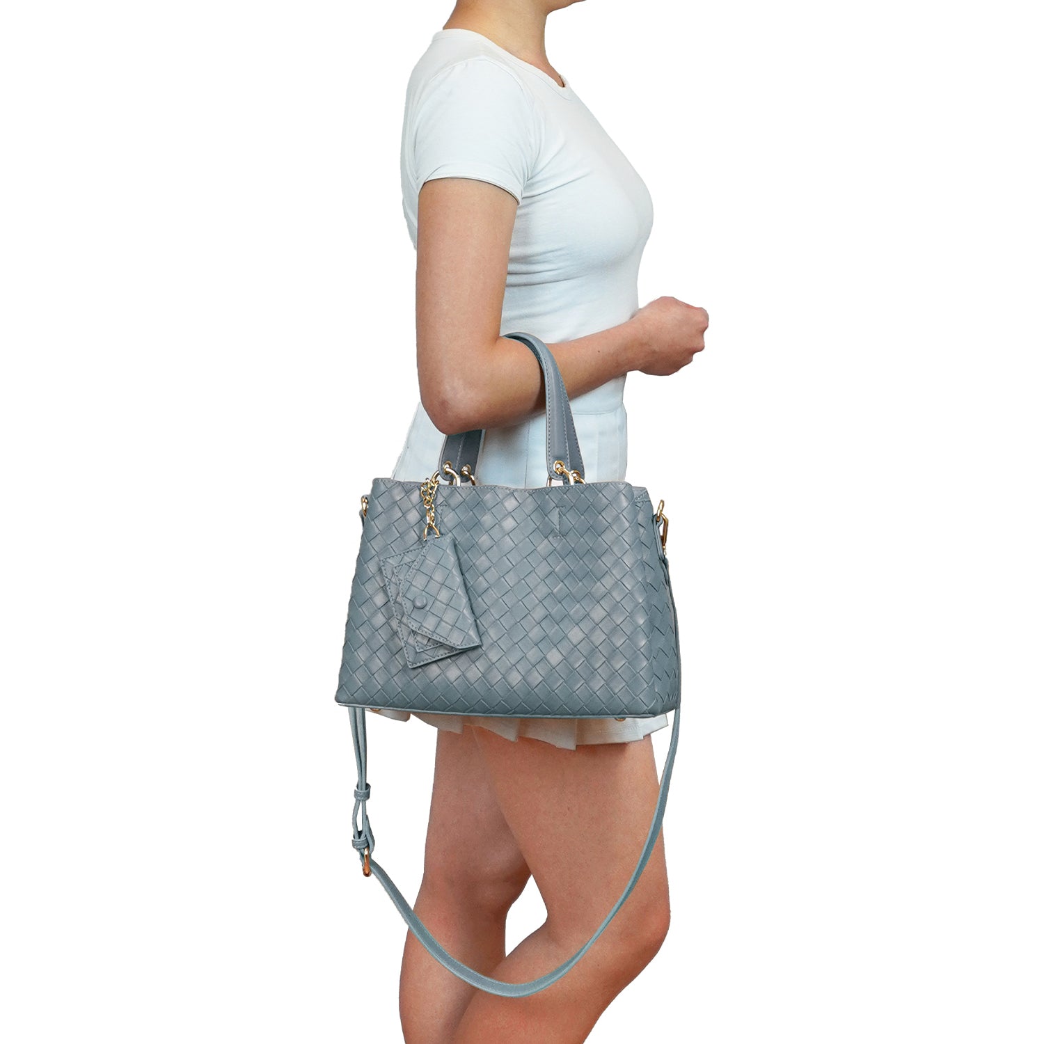 Maeve Woven Embossed Satchel - Mellow World