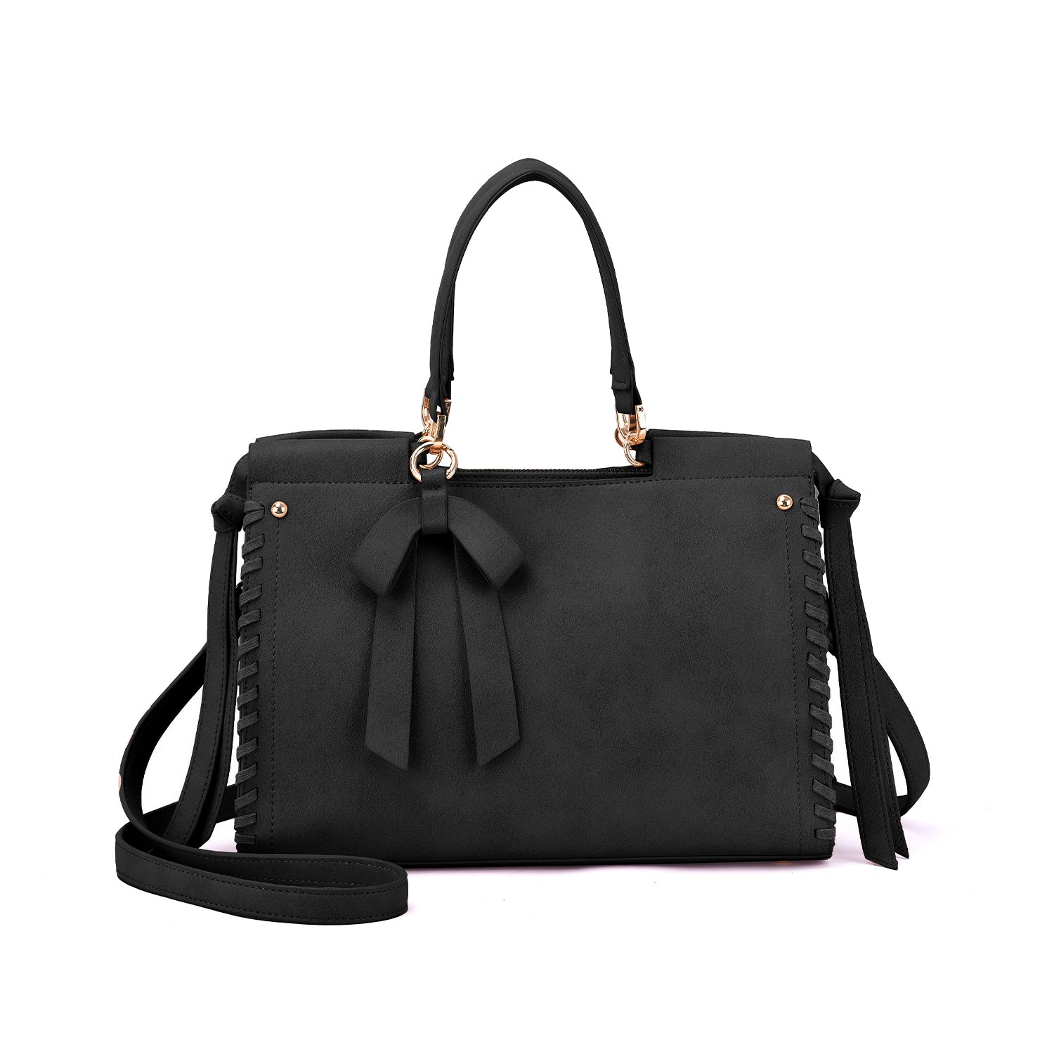 Cosette Satchel with Whipstitch Trim