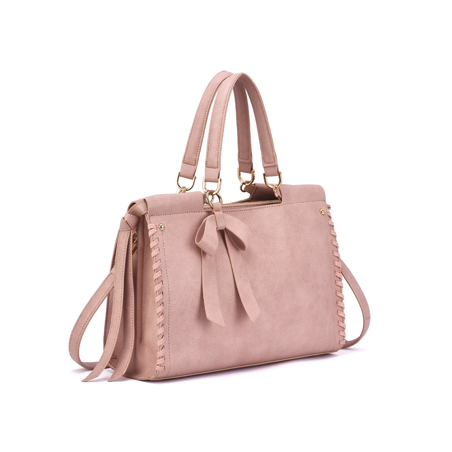 Cosette Satchel with Whipstitch Trim