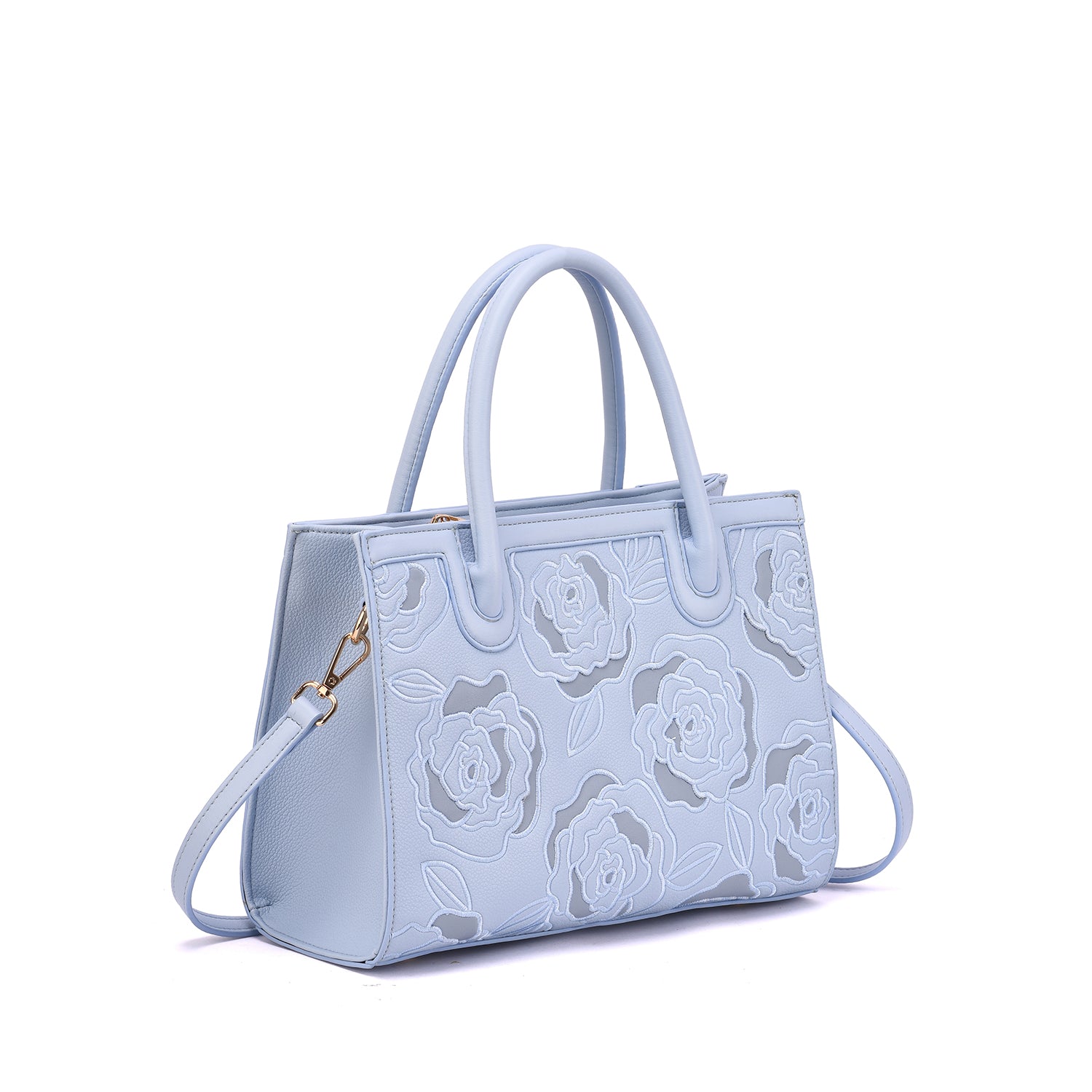 Darla Embossed Floral Structured Handbag - Mellow World