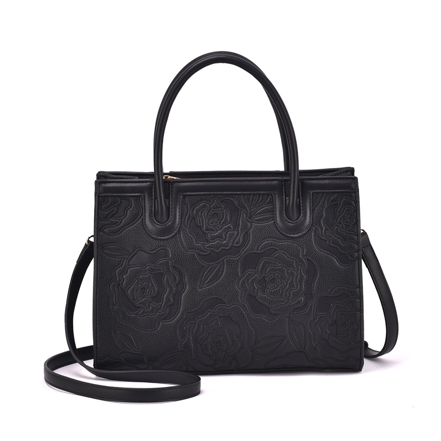 Darla Embossed Floral Structured Handbag - Mellow World