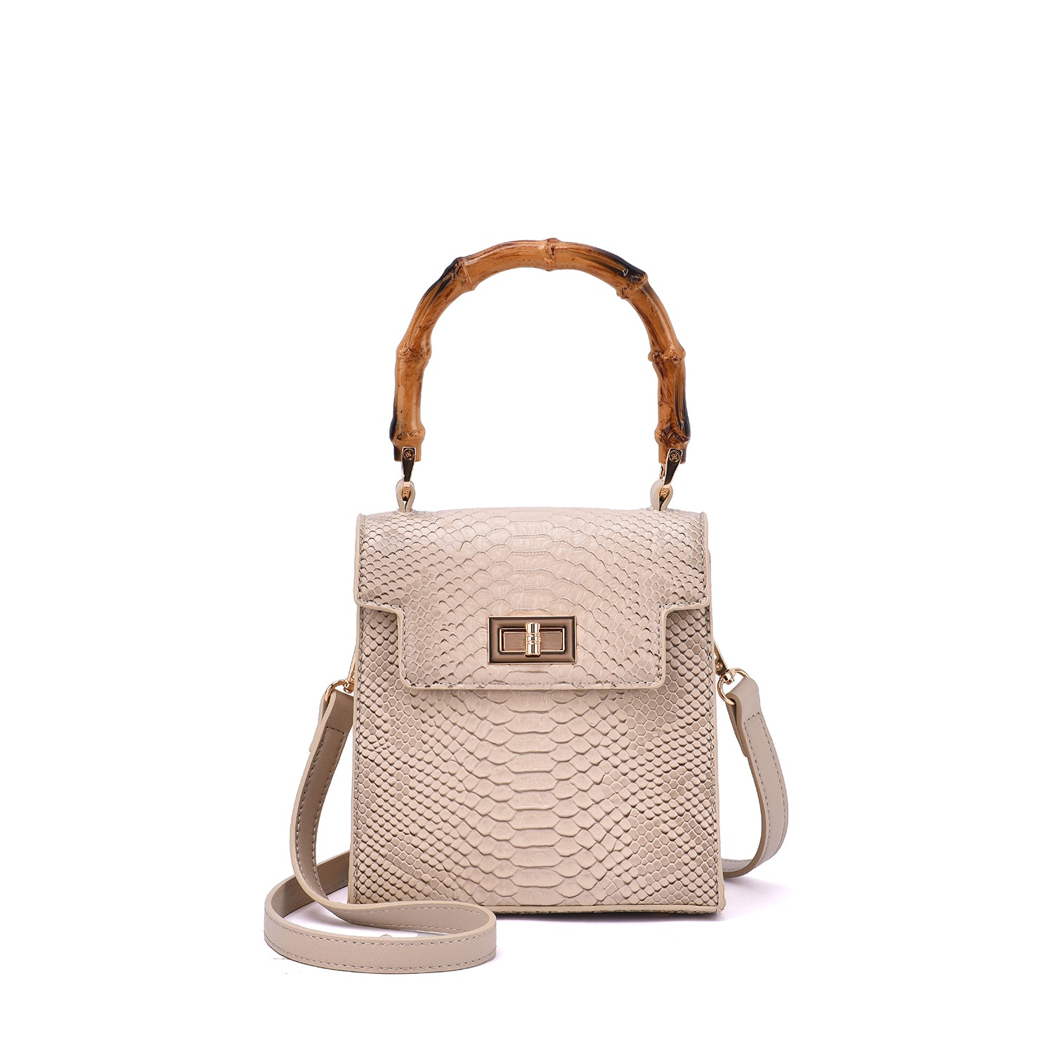 Sia Snake Embossed Crossbody Bag