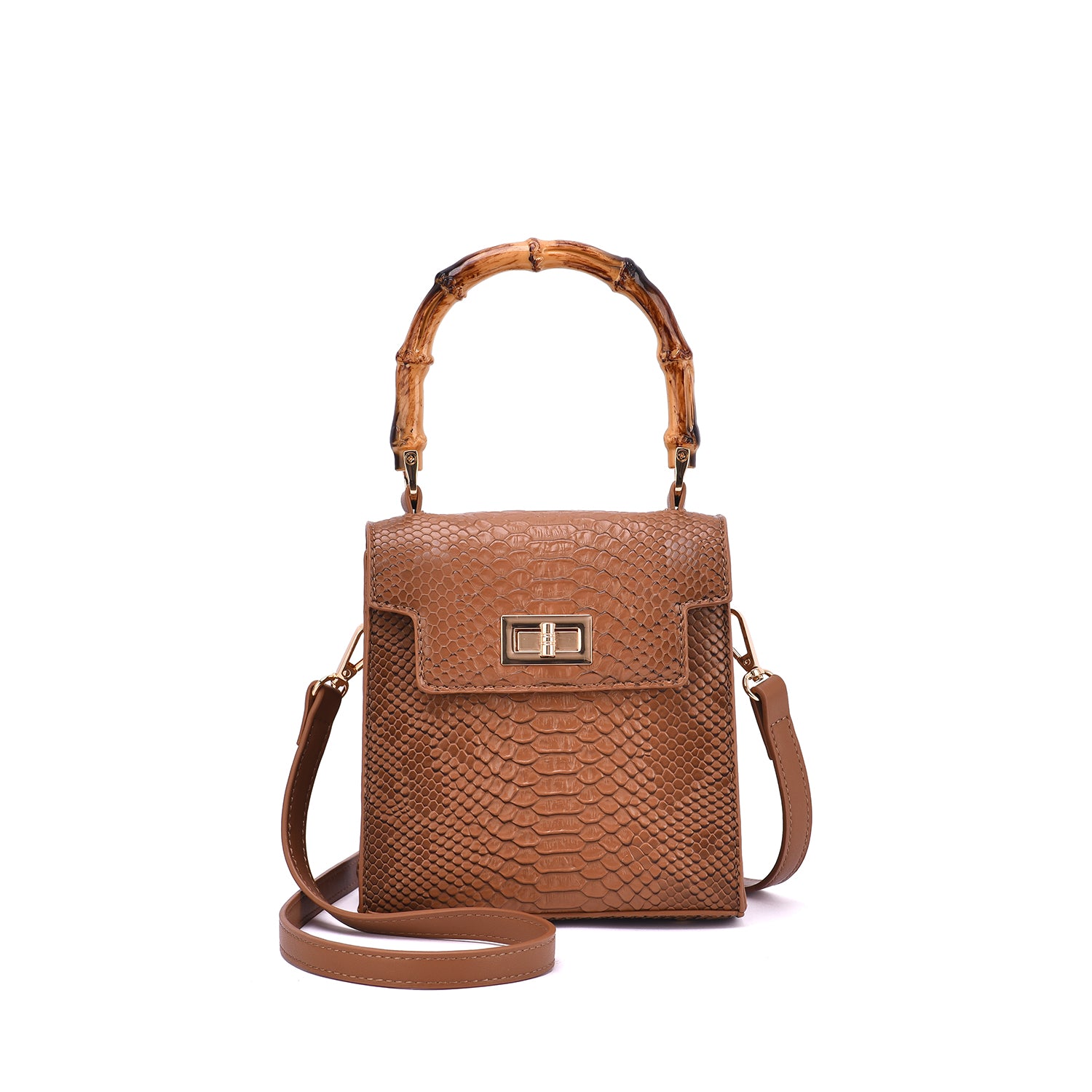 Sia Snake Embossed Crossbody Bag