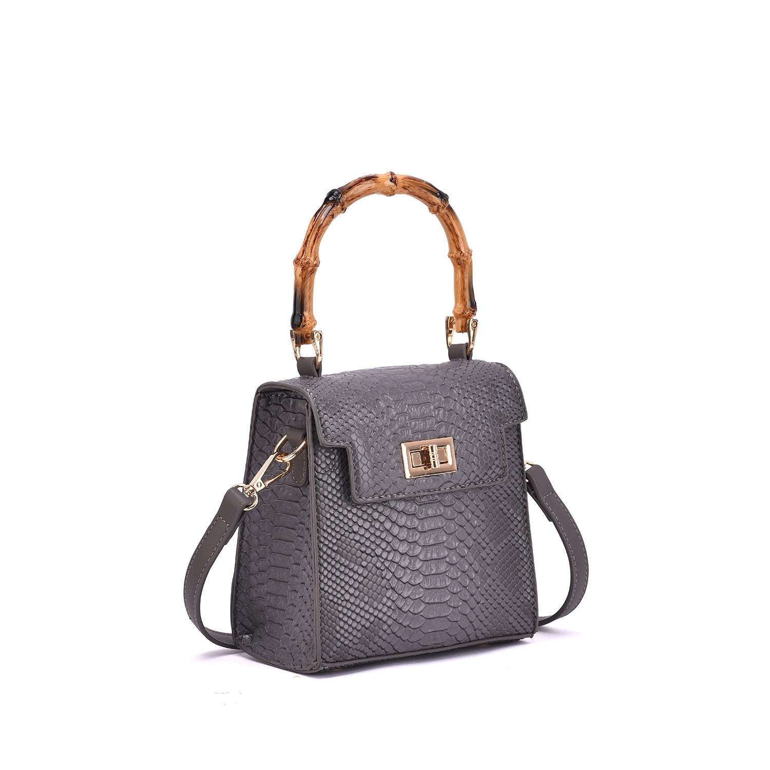 Sia Snake Embossed Crossbody Bag