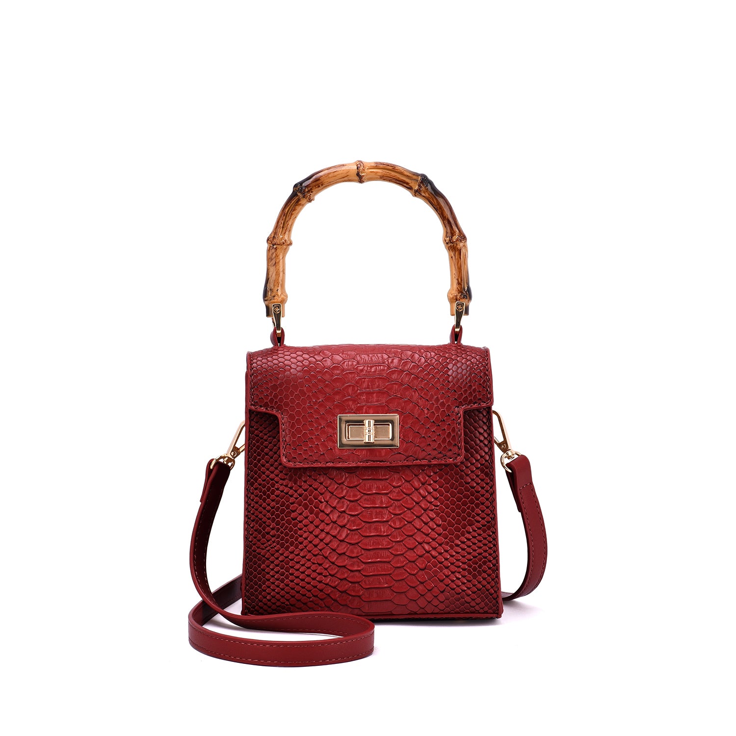 Sia Snake Embossed Crossbody Bag