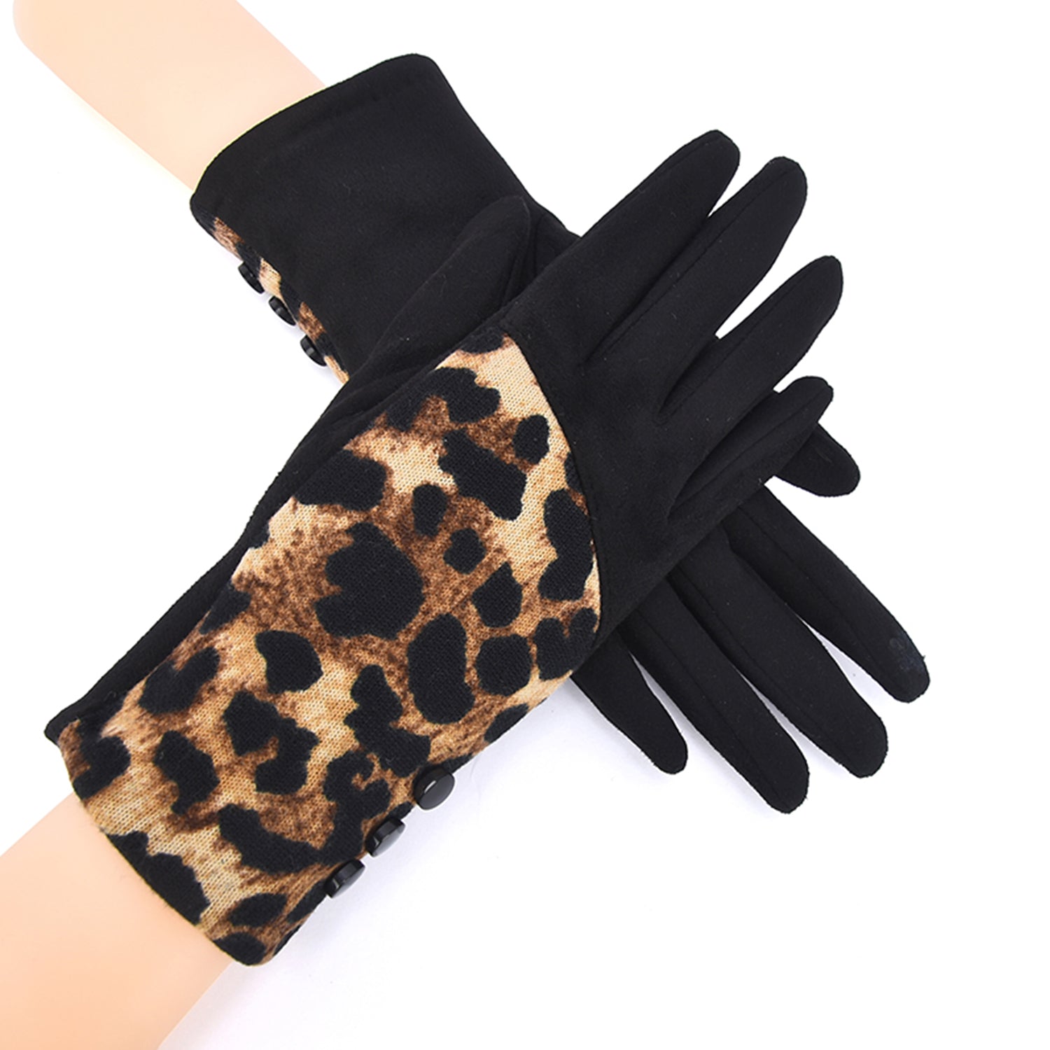Nya Warm Winter Gloves Featuring Leopard Print - Mellow World