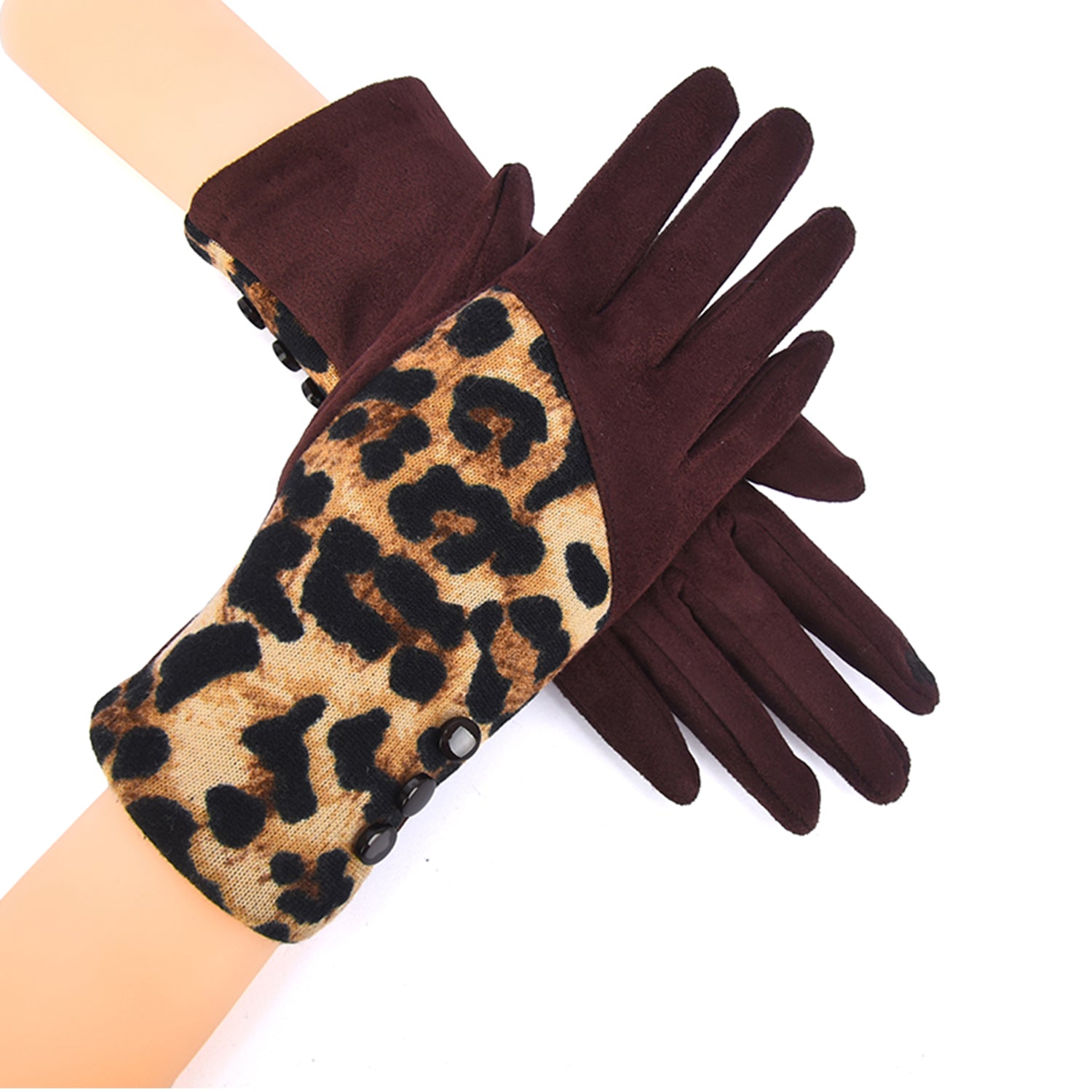 Nya Warm Winter Gloves Featuring Leopard Print - Mellow World