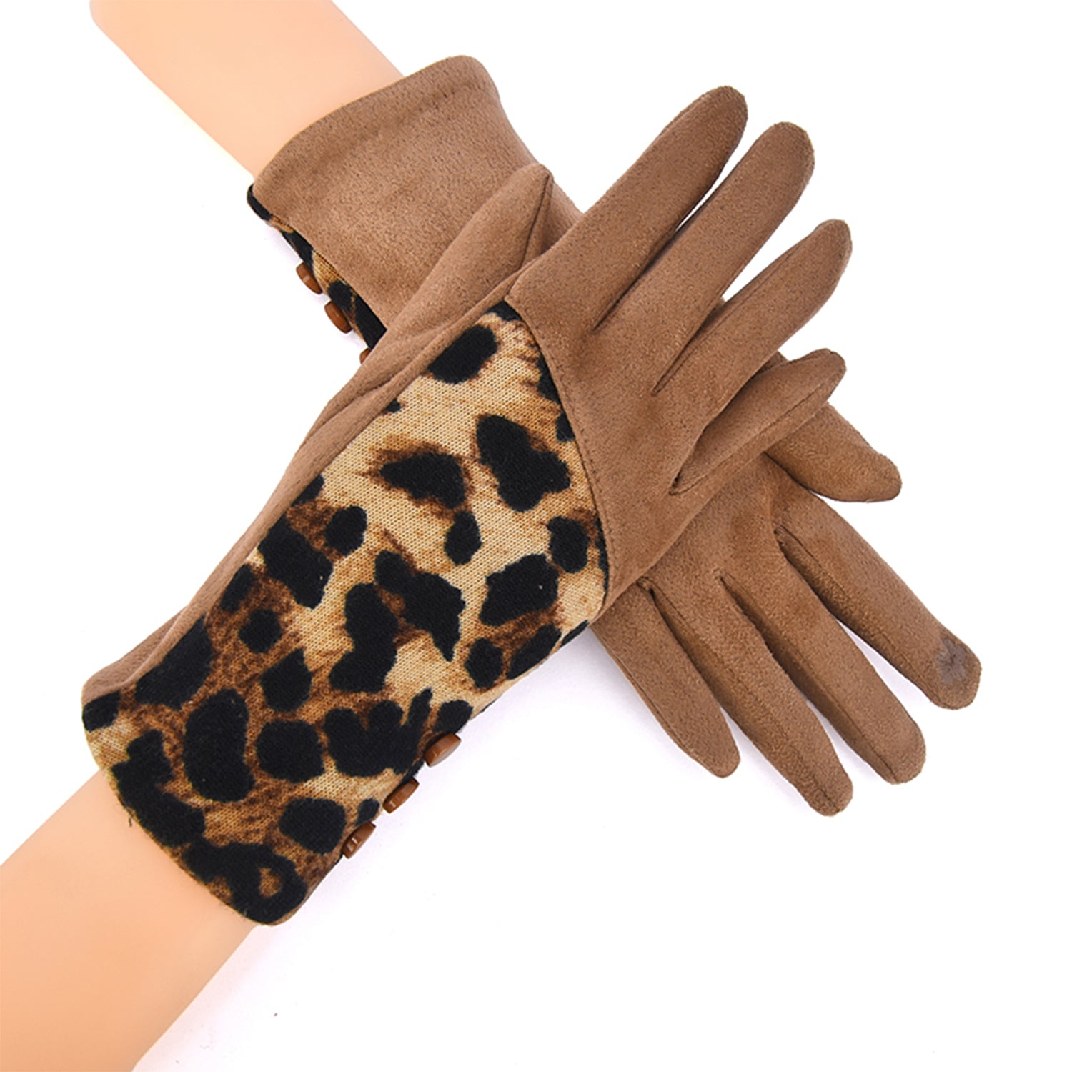 Nya Warm Winter Gloves Featuring Leopard Print - Mellow World