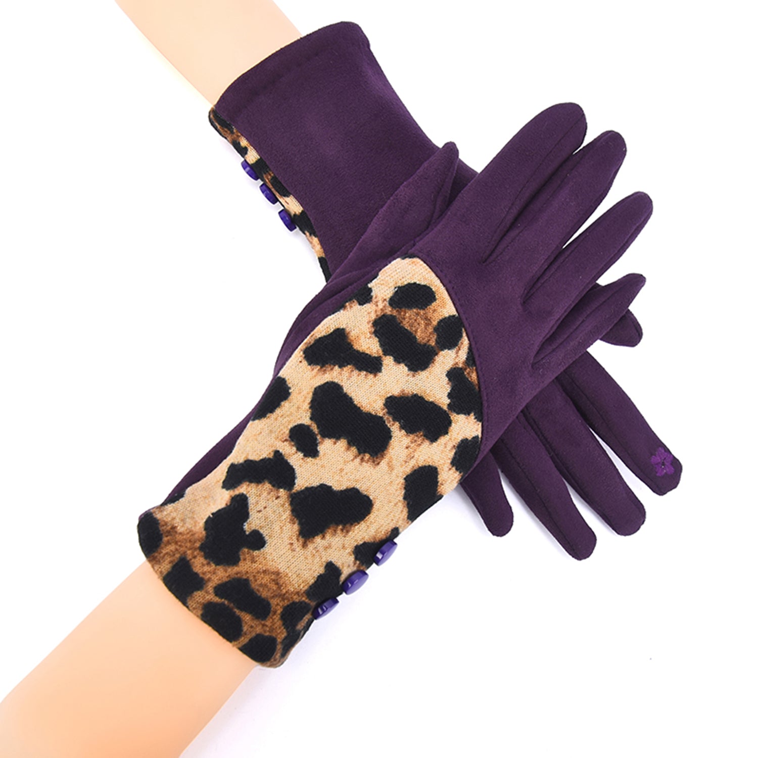 Nya Warm Winter Gloves Featuring Leopard Print - Mellow World