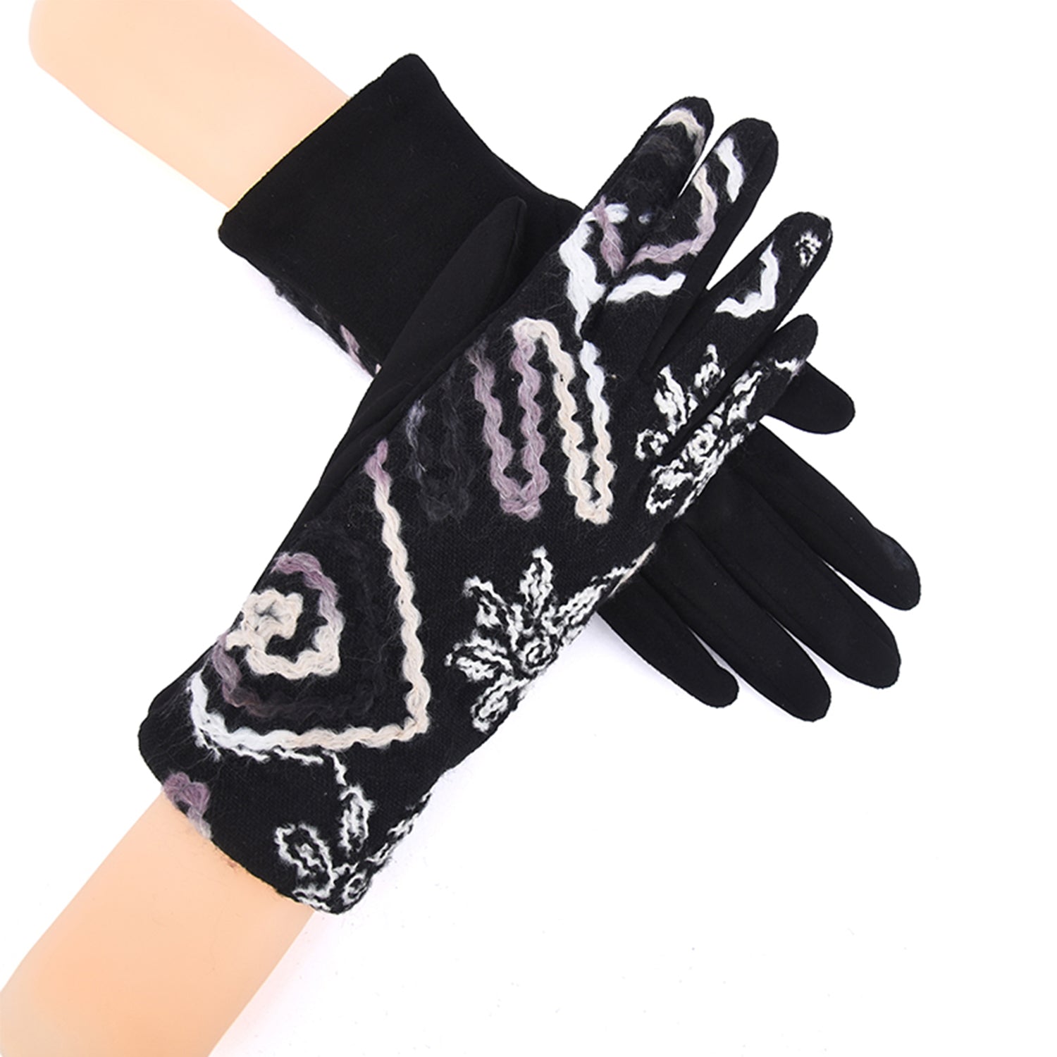 Women Embroidered Floral Gloves