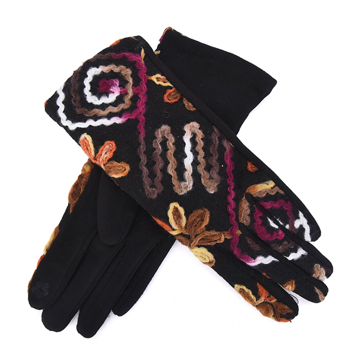 Women Embroidered Floral Gloves - Mellow World