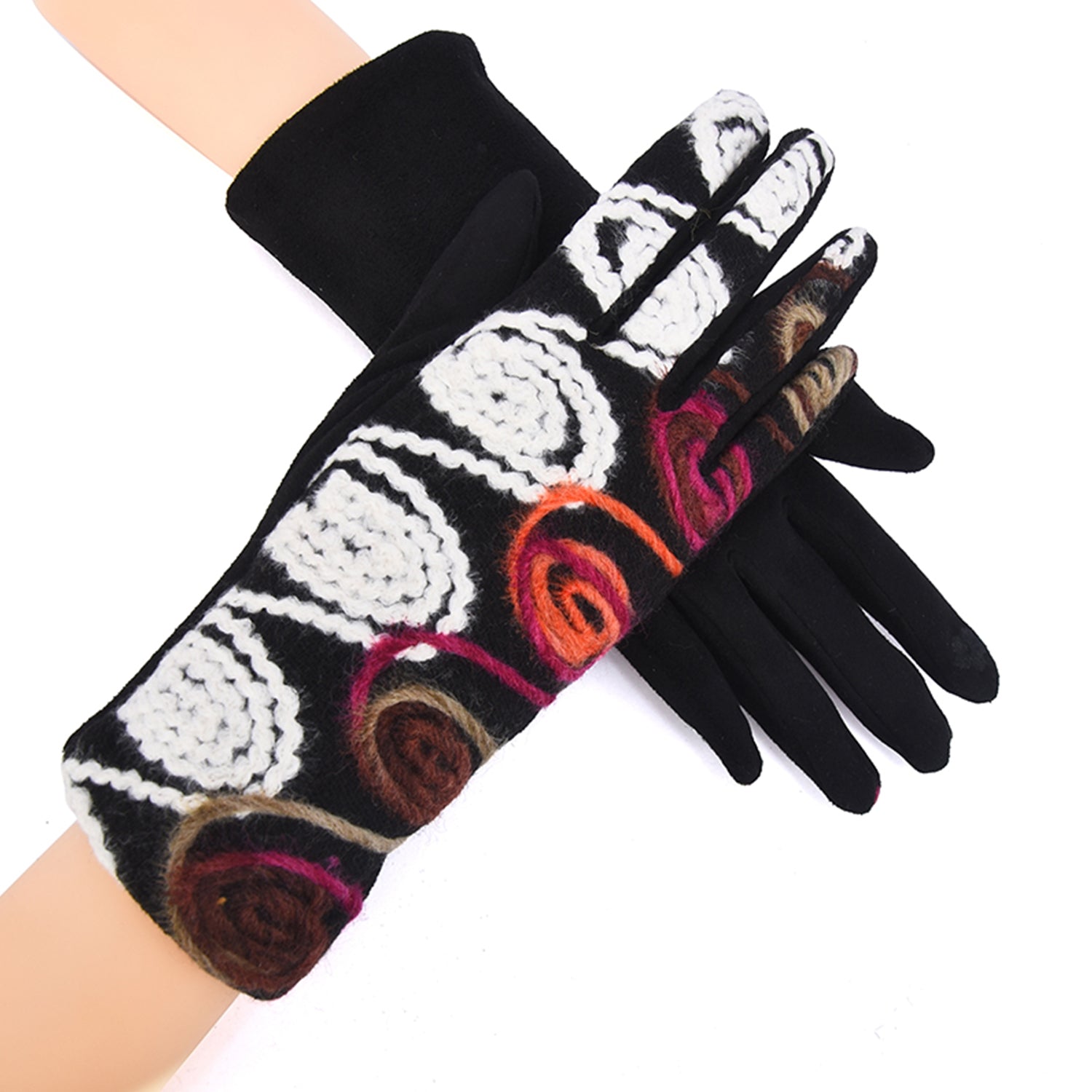 Women Embroidered Floral Gloves