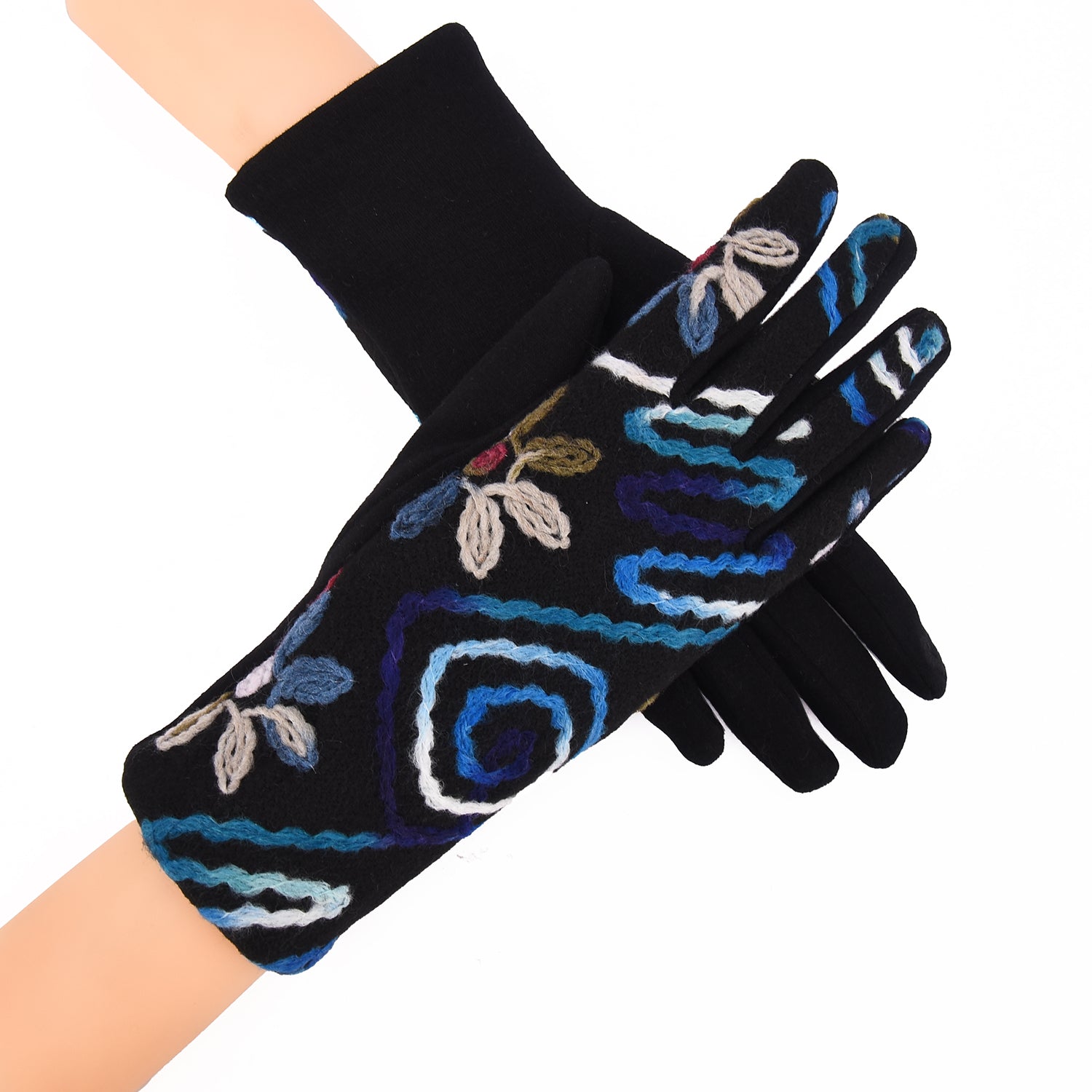 Women Embroidered Floral Gloves