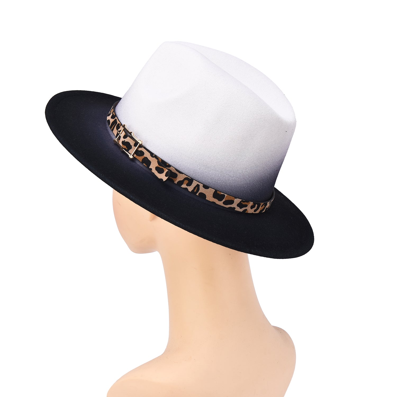Women's Gradient Hat With Leopard Belt Band