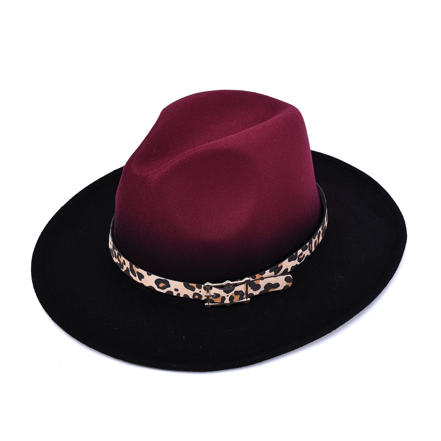 Women's Gradient Hat With Leopard Belt Band - Mellow World
