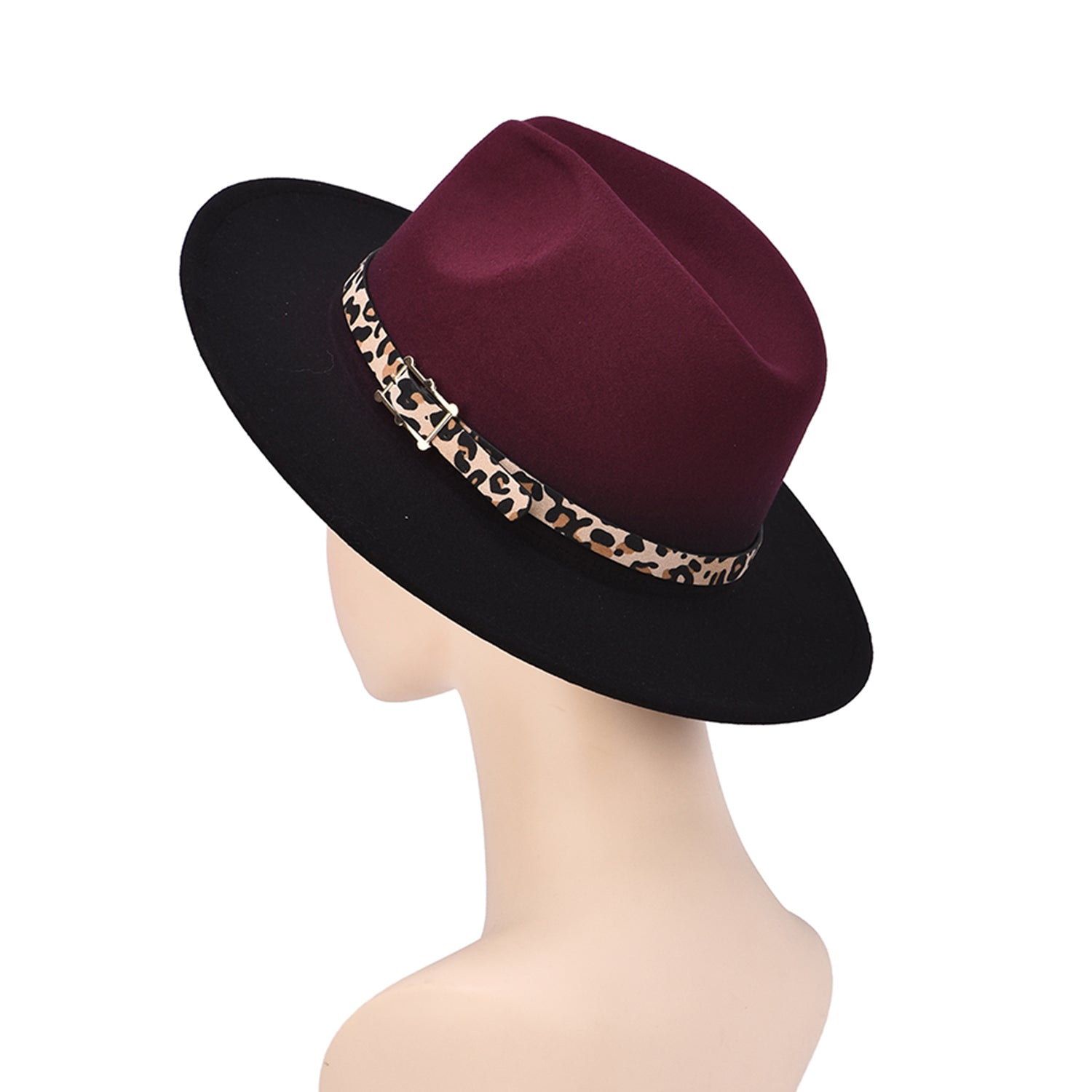 Women's Gradient Hat With Leopard Belt Band