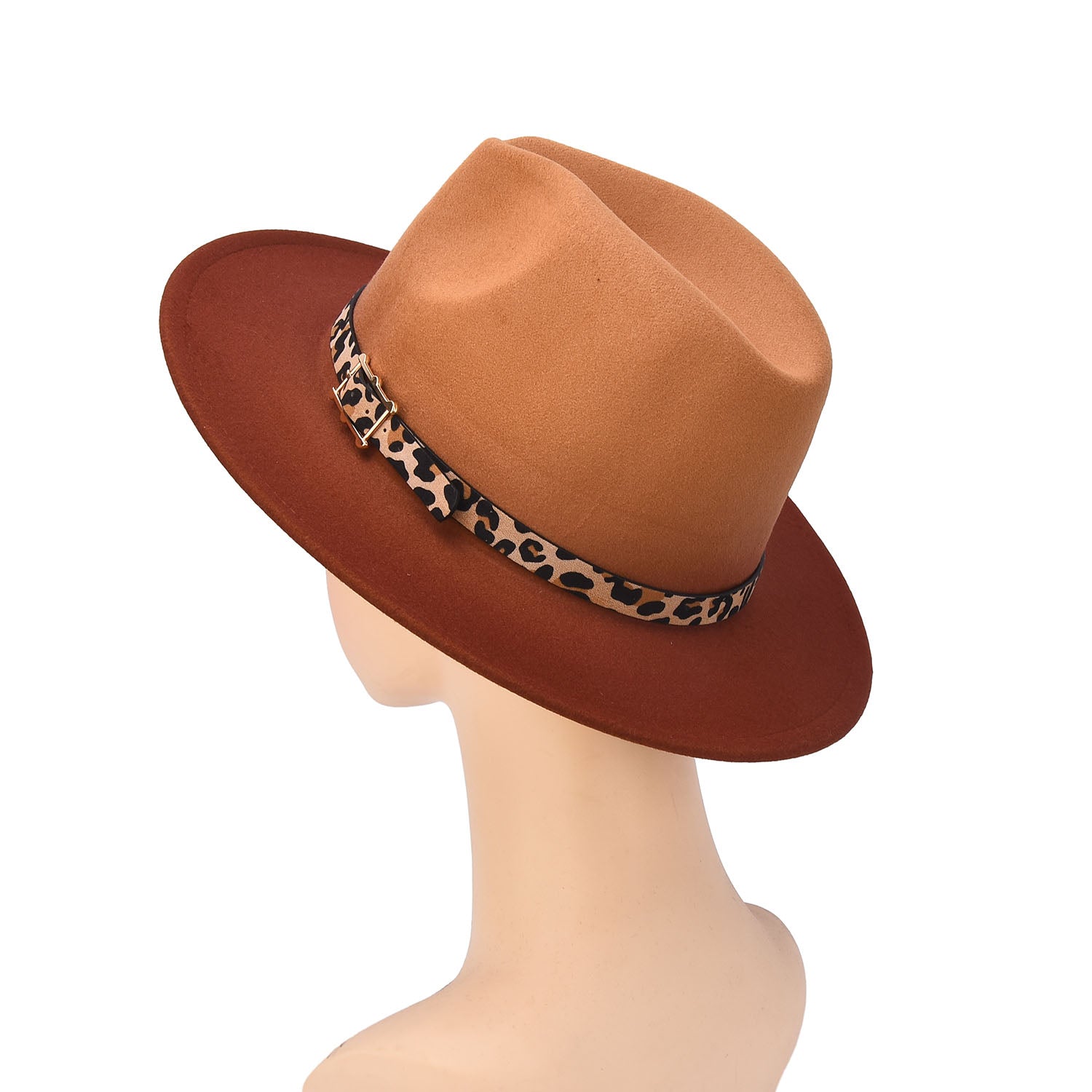Women's Gradient Hat With Leopard Belt Band