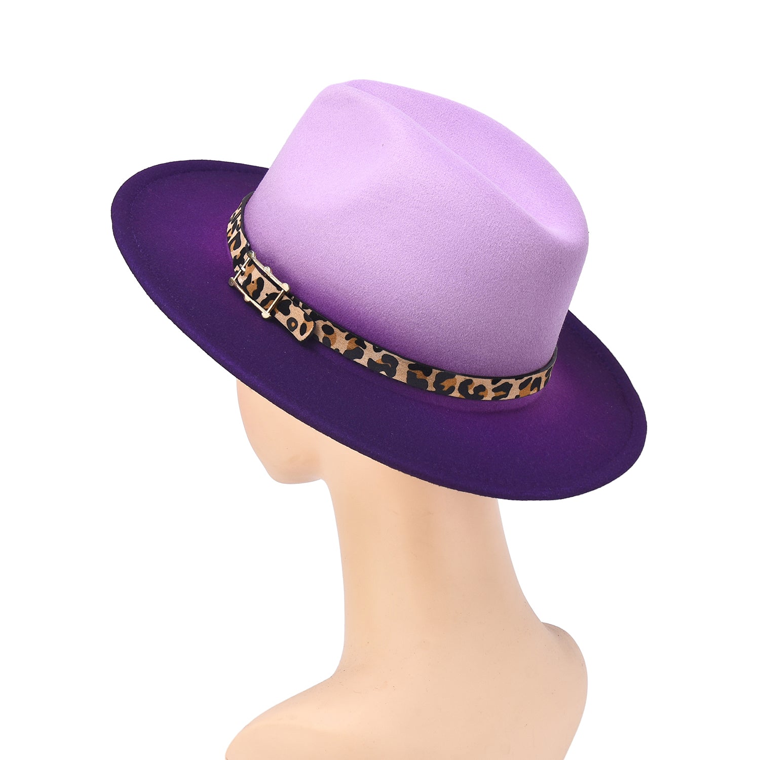 Women's Gradient Hat With Leopard Belt Band