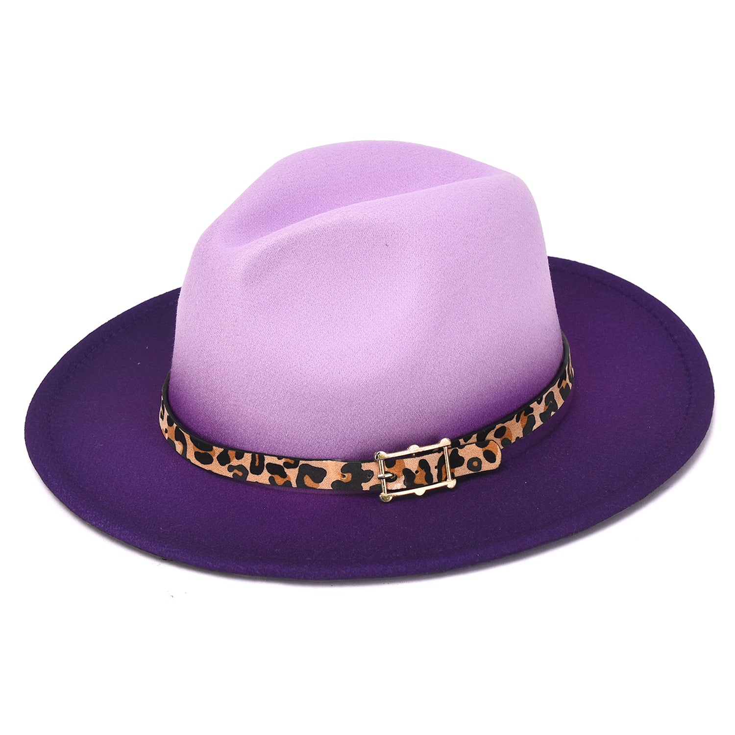 Women's Gradient Hat With Leopard Belt Band