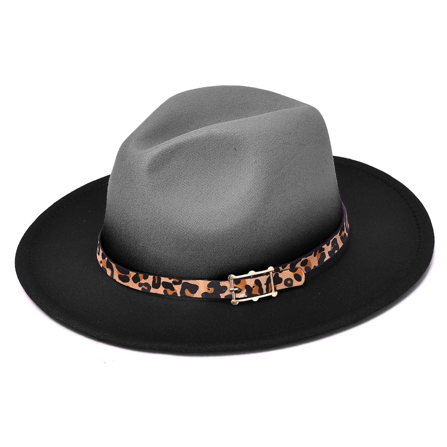 Women's Gradient Hat With Leopard Belt Band